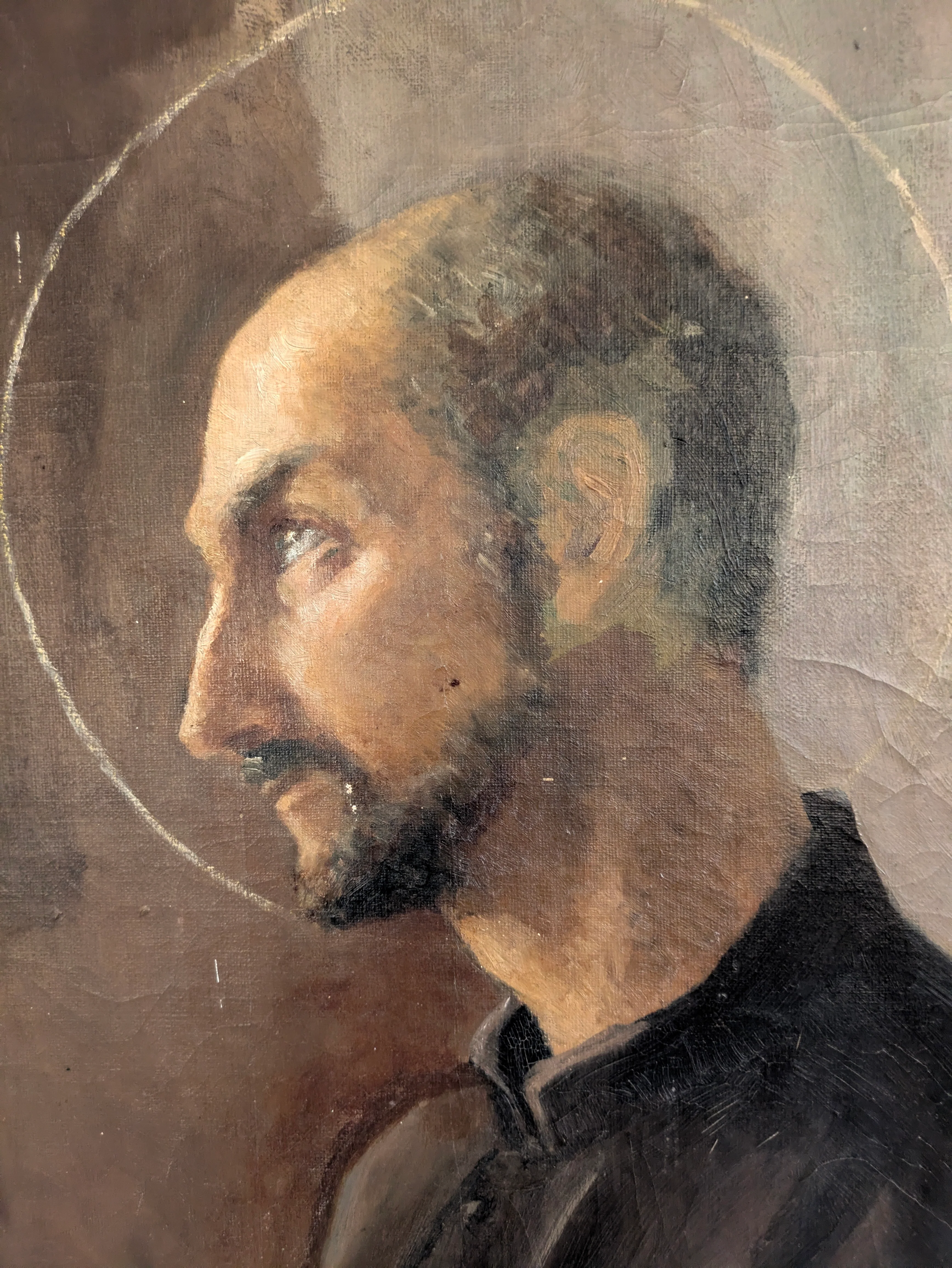 A Large 19th Century Religious Oil on Canvas - Image 4