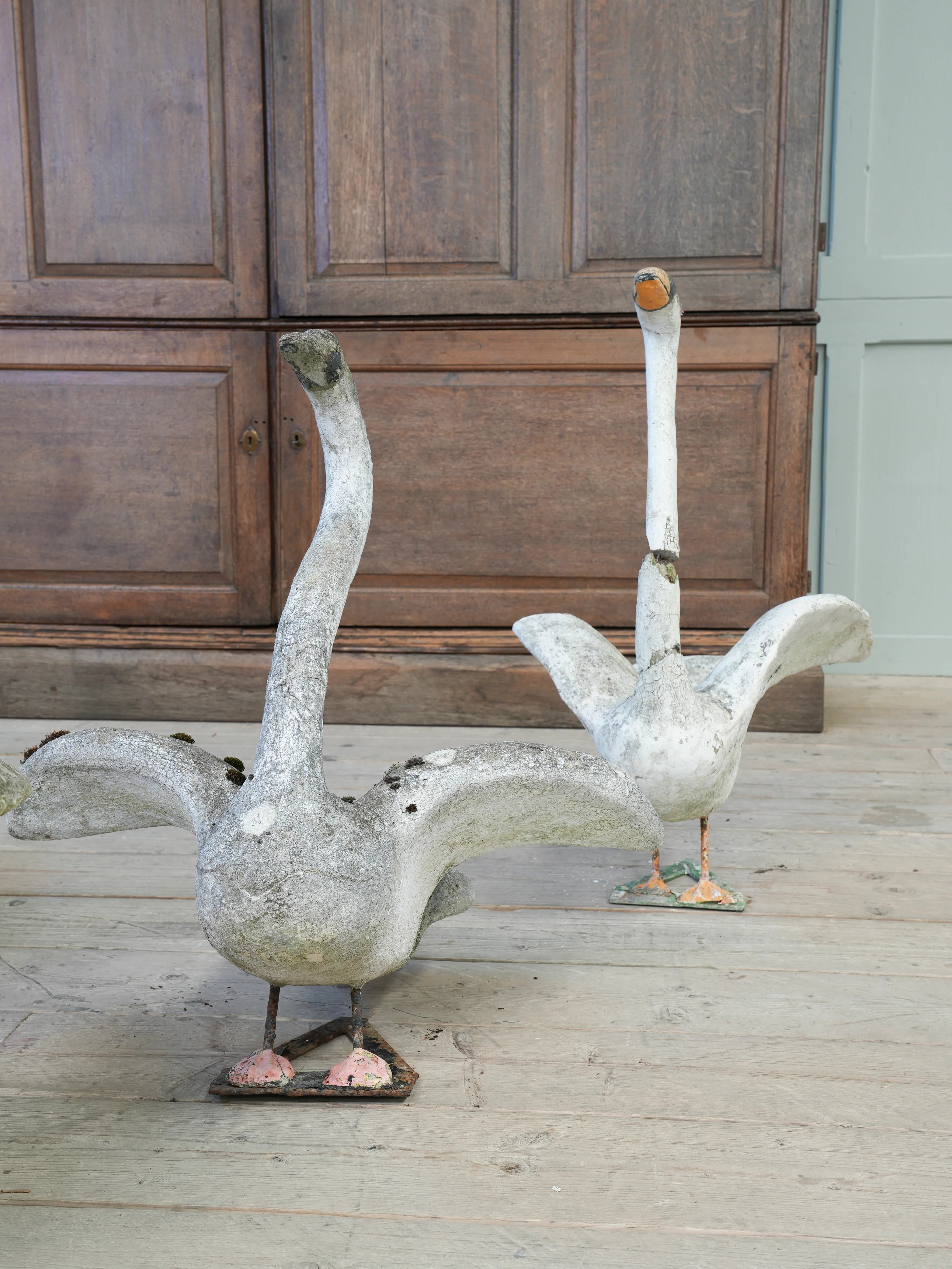 A Bevy of Composition Stone Swans - Image 9