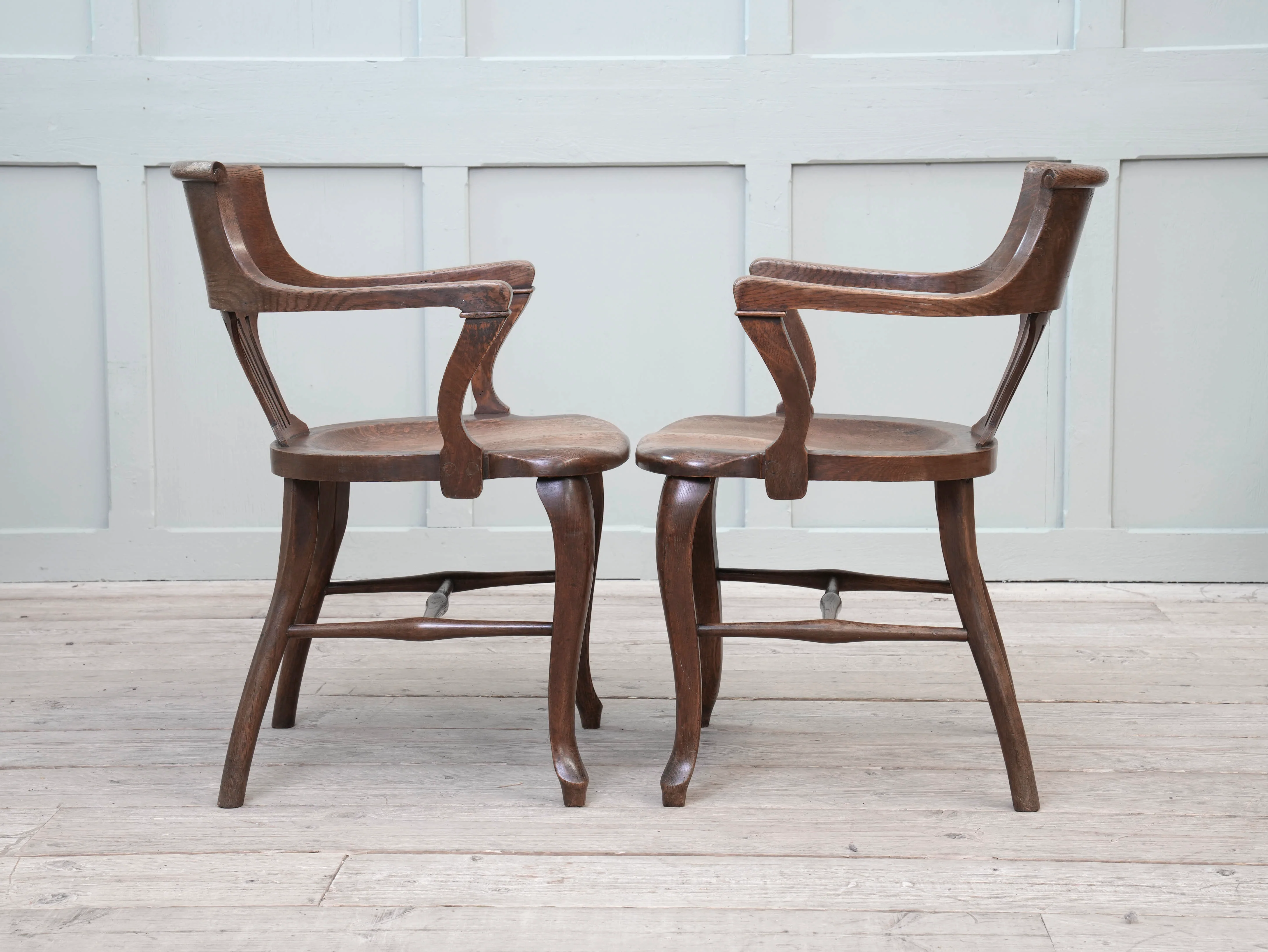 A Pair of 1920s Oak Desk Chairs - Image 13