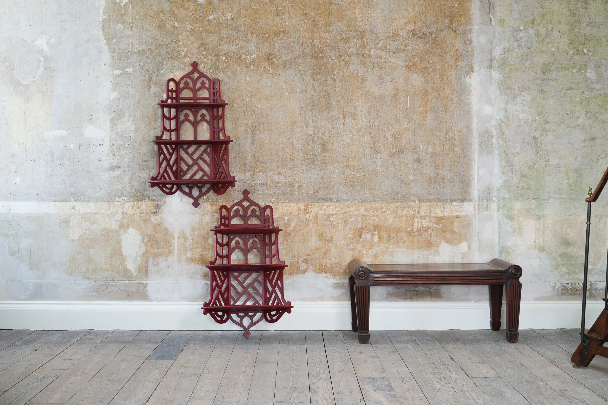 A Pair of Chinese Chippendale Hanging Shelves - Image 3