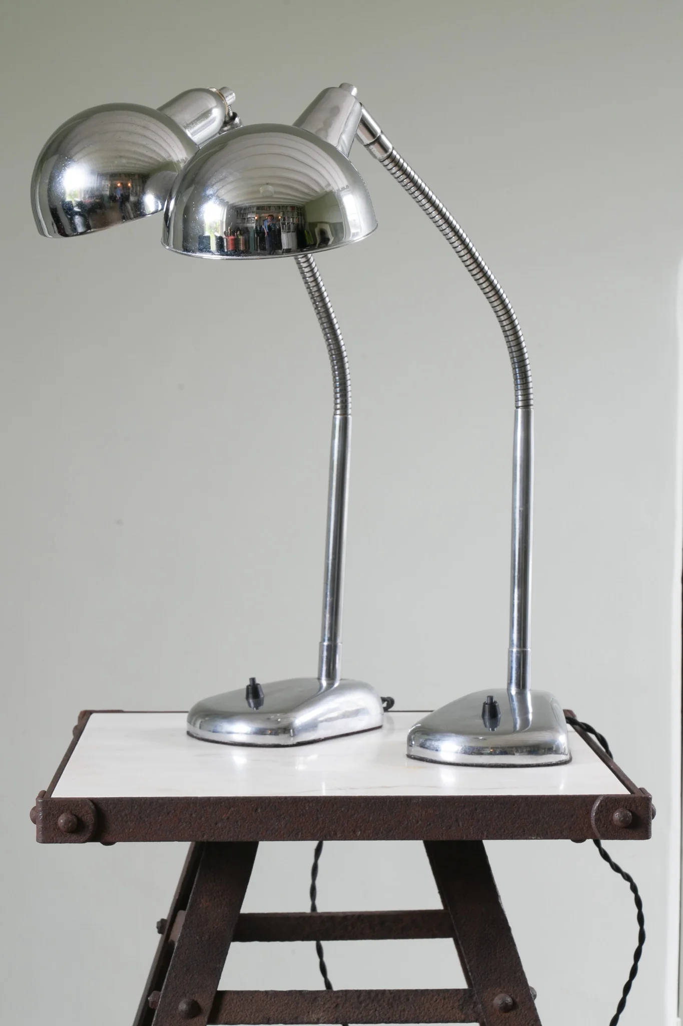 A Pair Chrome Desk Lamps - Image 3