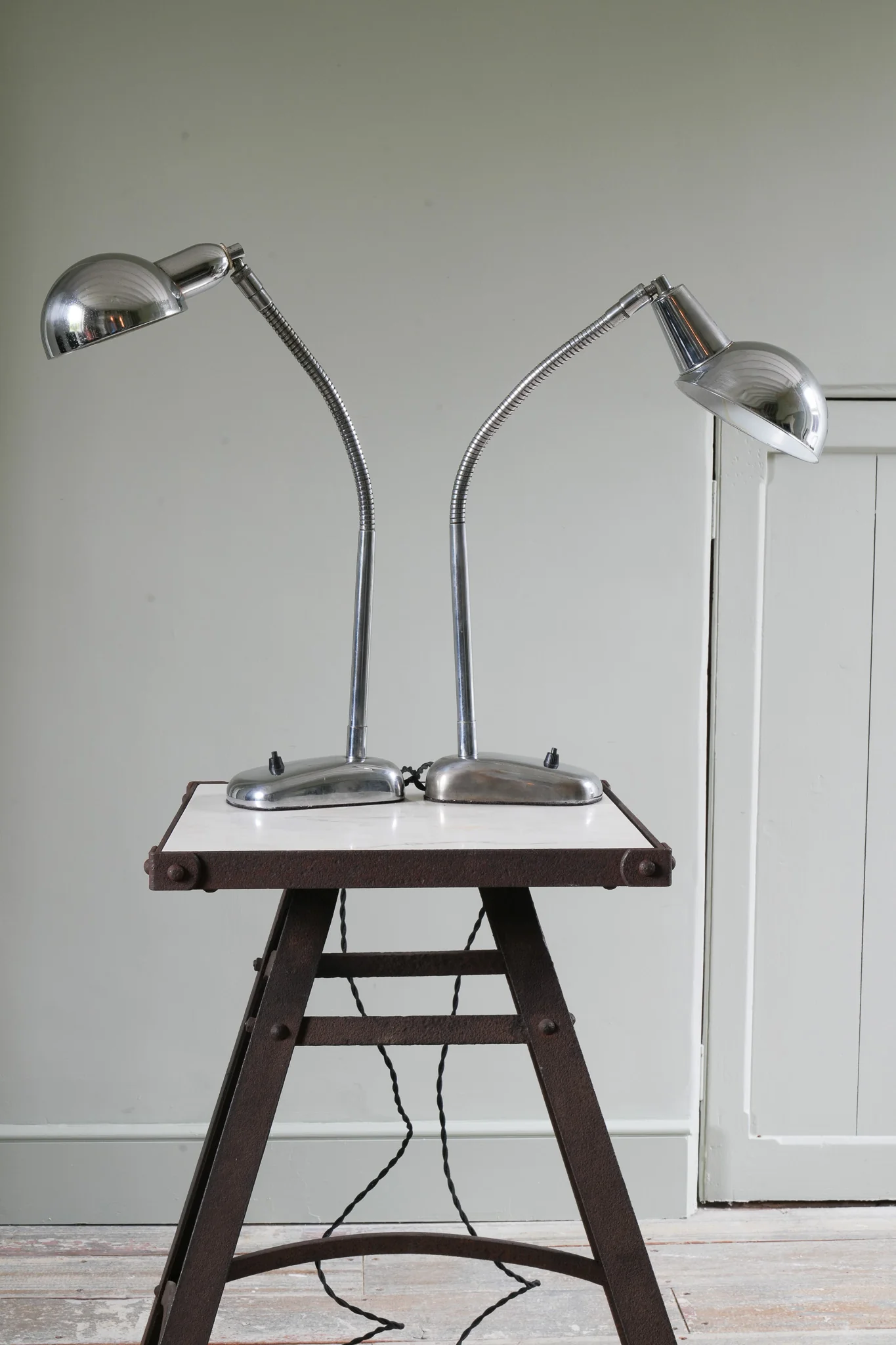A Pair Chrome Desk Lamps - Image 5