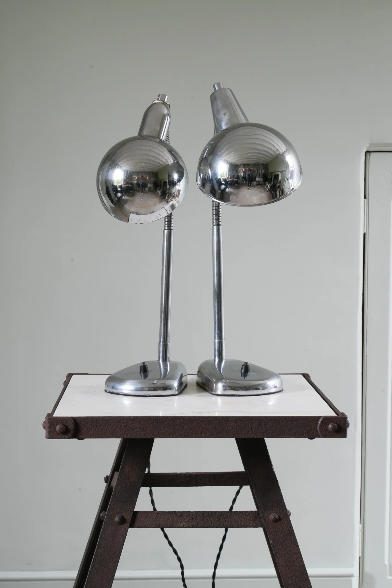 A Pair Chrome Desk Lamps - Image 6