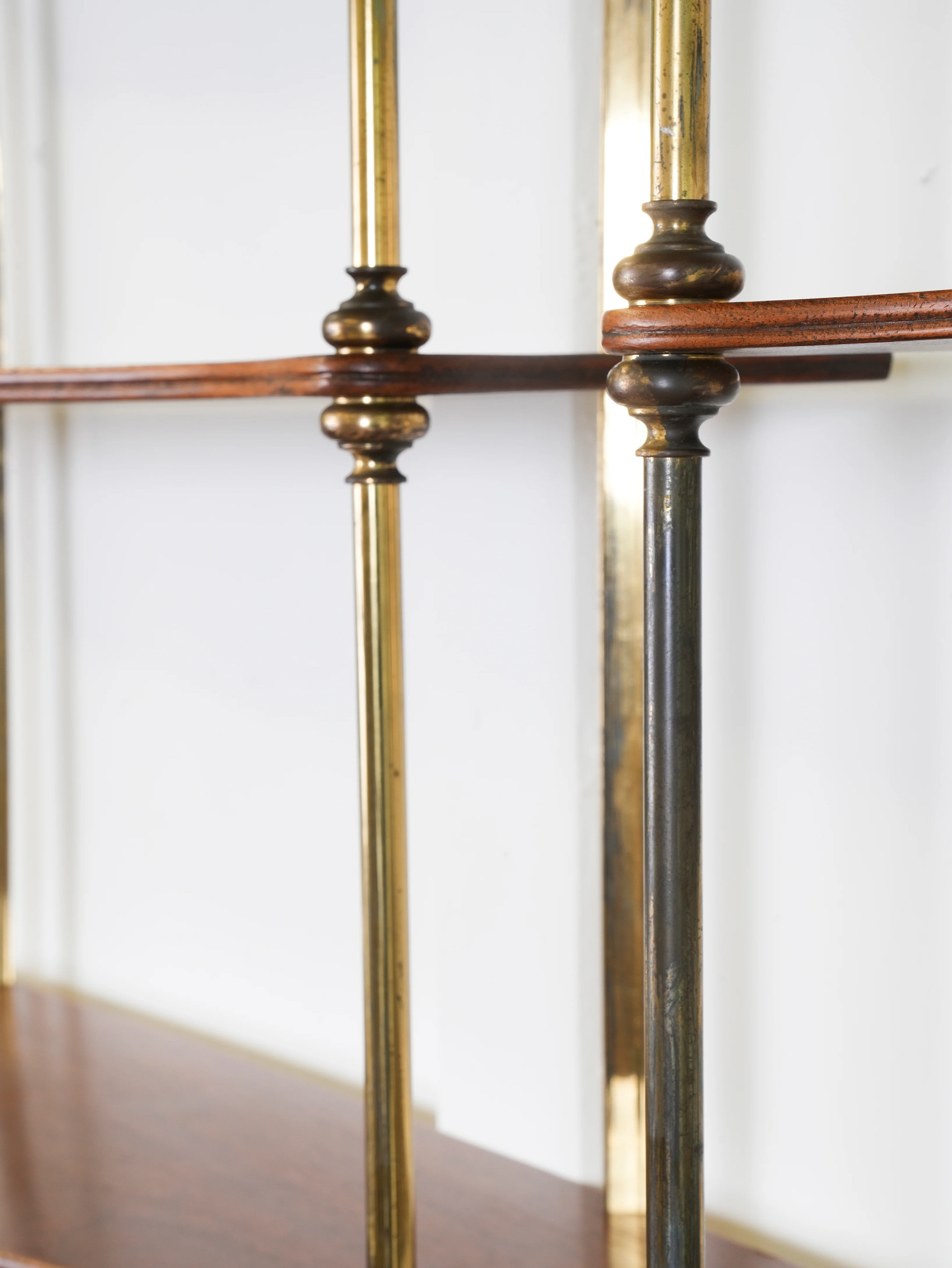 A Pair of Mahogany & Brass Hanging Shelves - Image 9