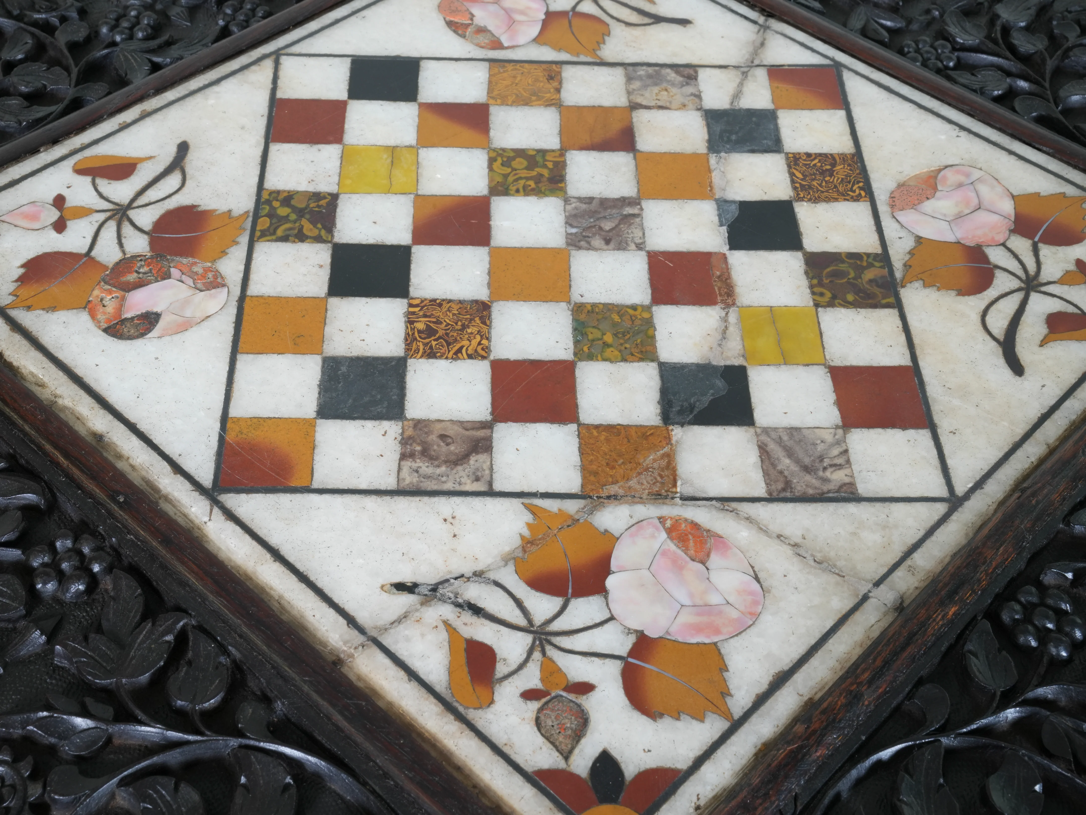 A Carved Rosewood & Pietra Dura Occasional Table - Image 10