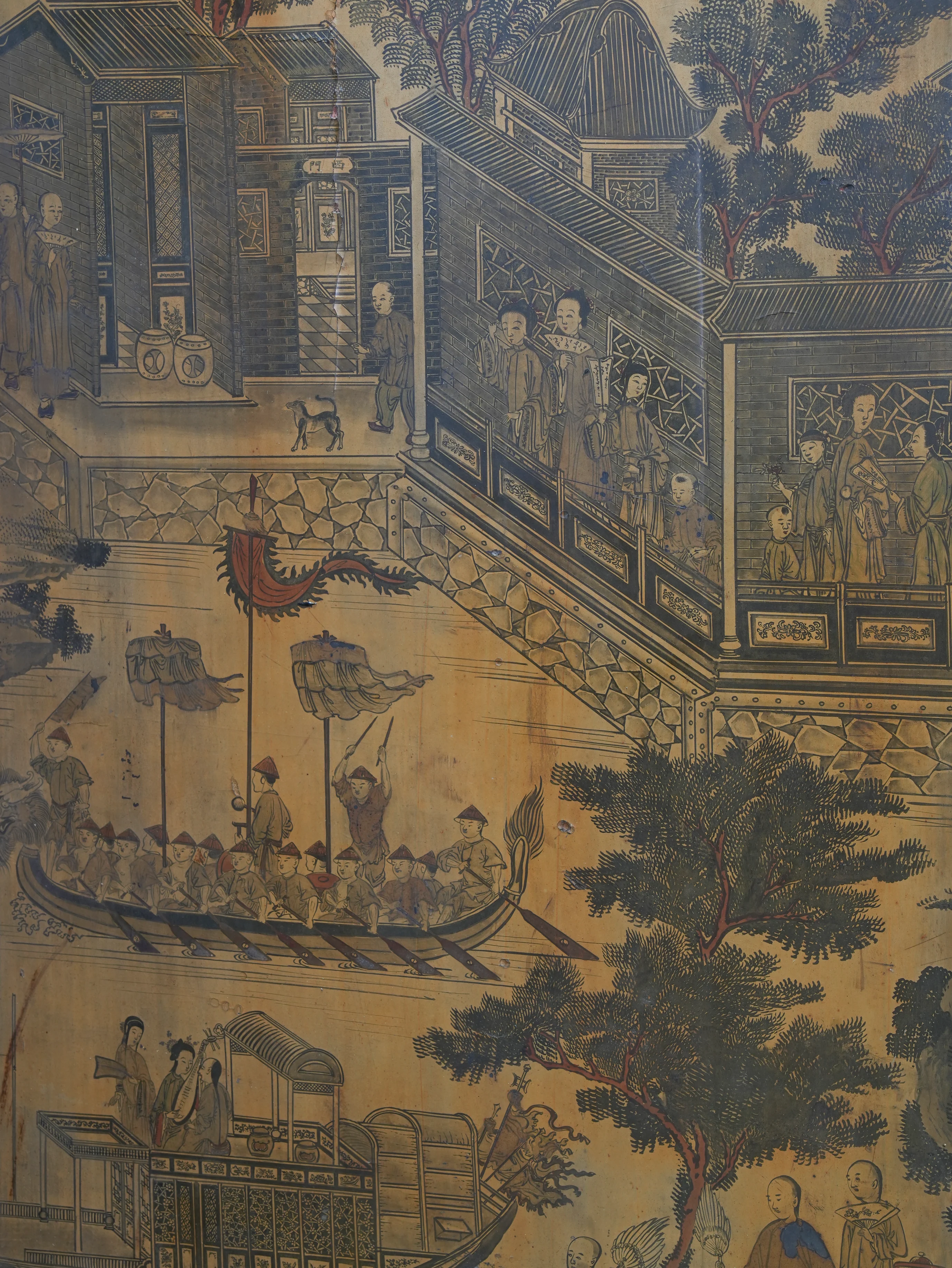 A Regency Eight-Fold Lacquered Room Screen - Image 5