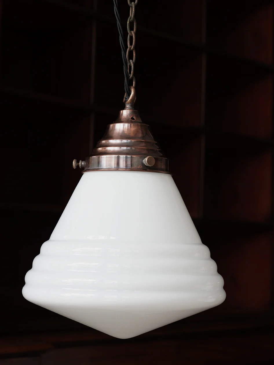 The Grace Opaline Glass Pendant Light in Patinated Copper - Image 5