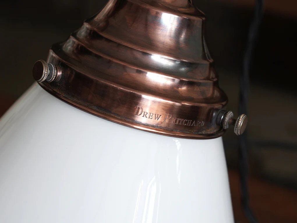 The Grace Opaline Glass Pendant Light in Patinated Copper - Image 7