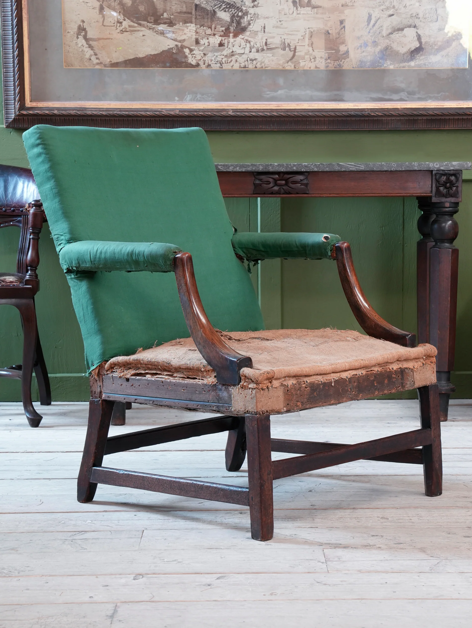 A George III Mahogany Gainsborough Armchair