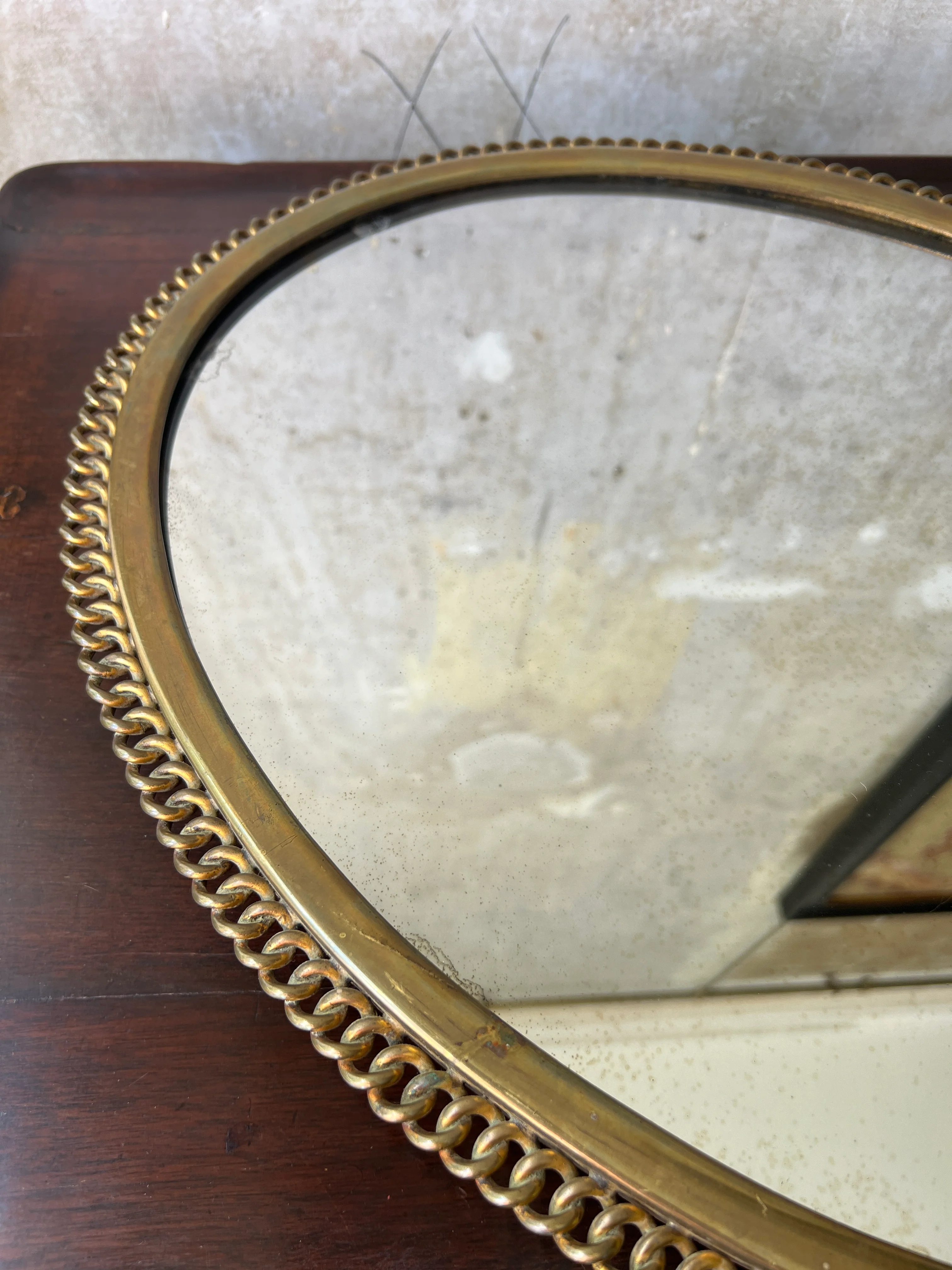 A large Brass Ring Easel Mirror - Image 4