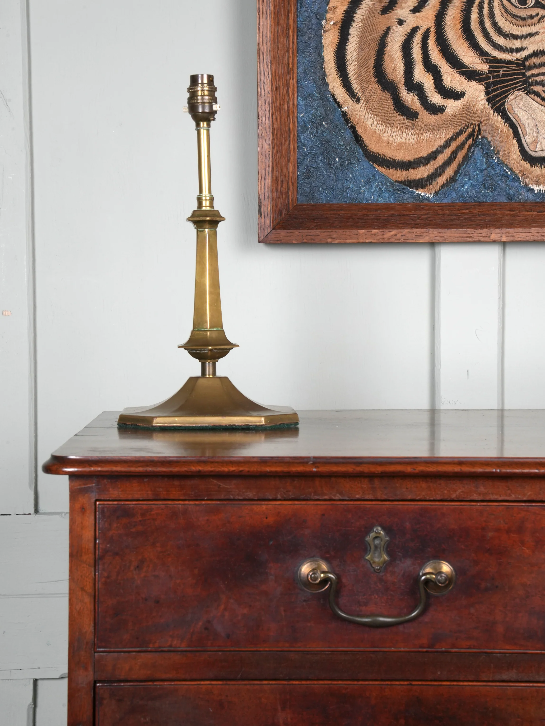 A Chamfered Brass Table Lamp - Image 3