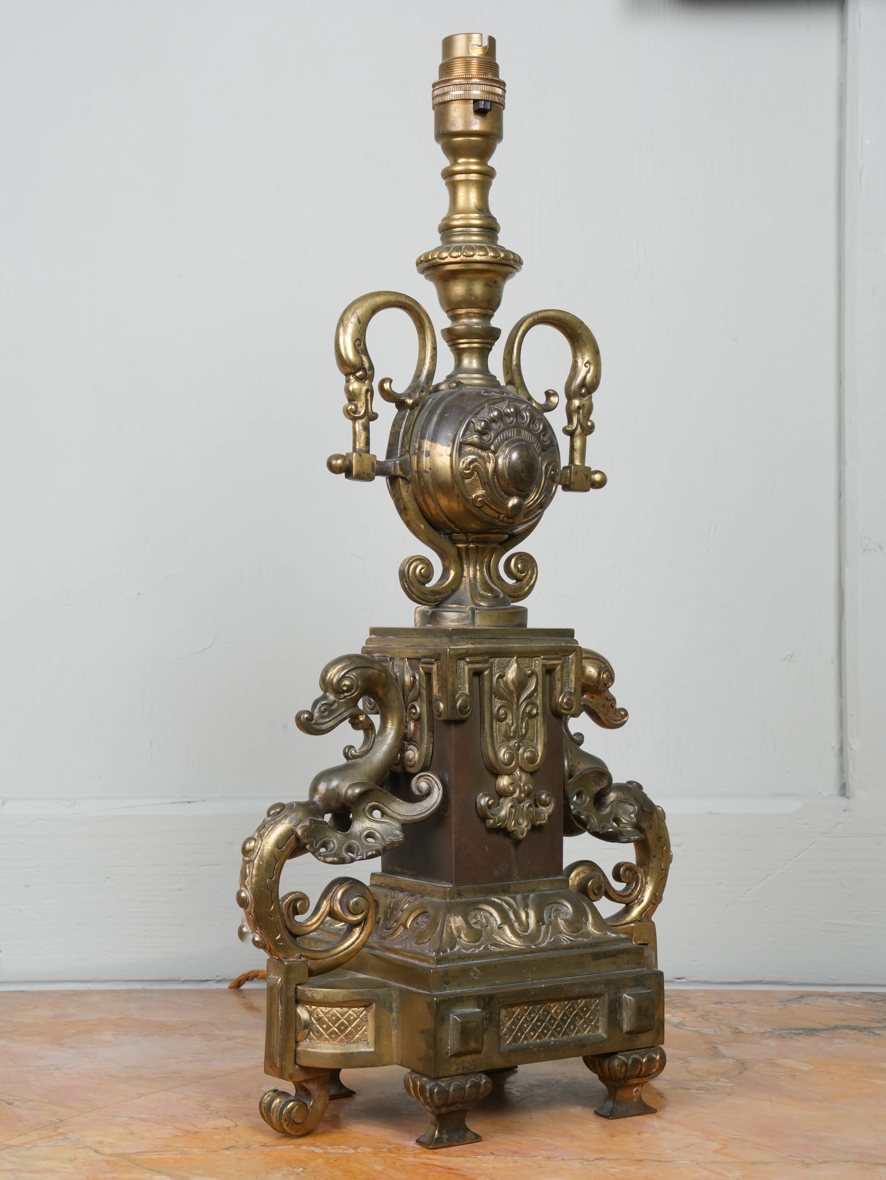 A Gilt Brass & Copper Table Lamp - Image 2
