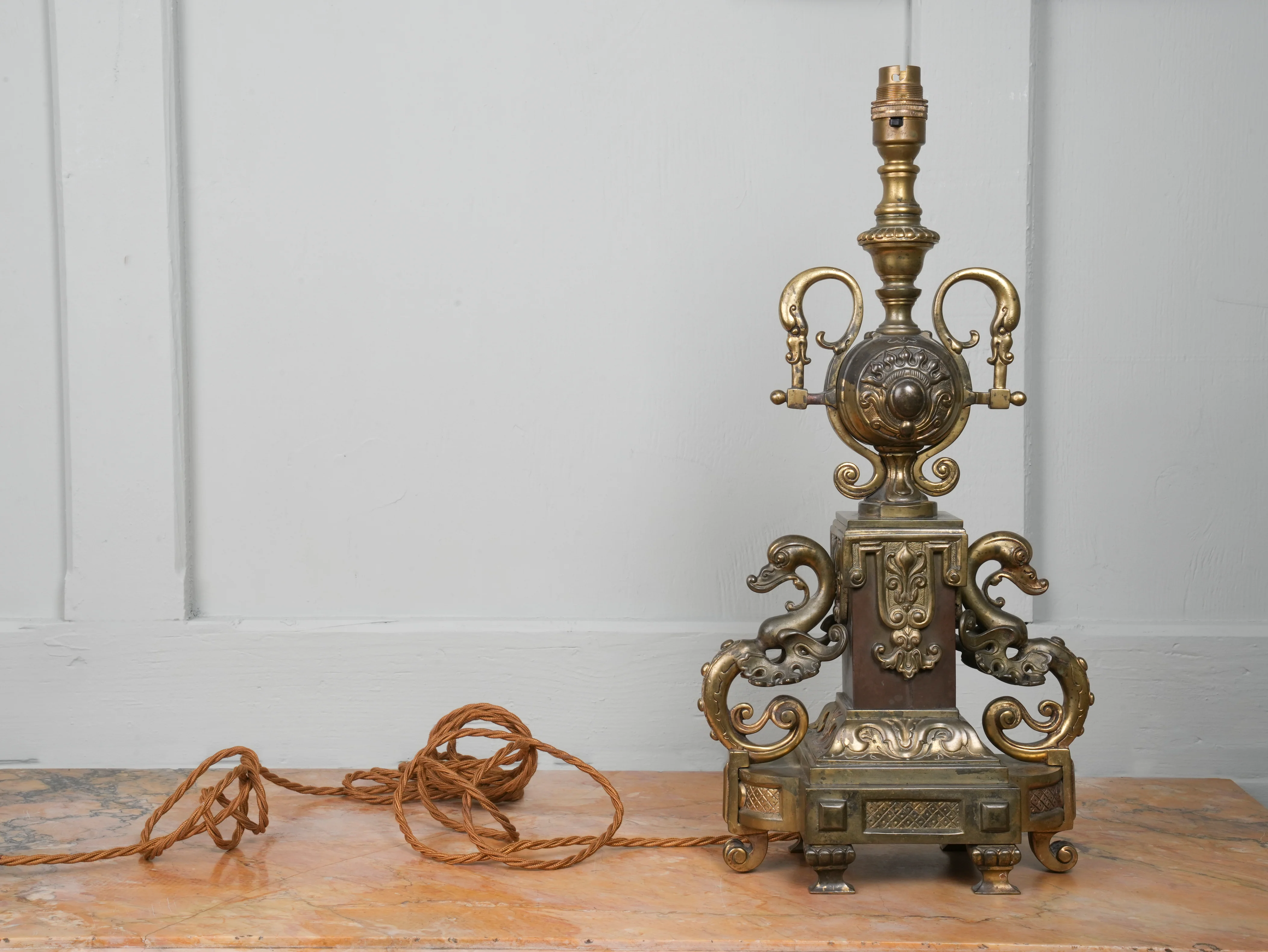 A Gilt Brass & Copper Table Lamp - Image 9