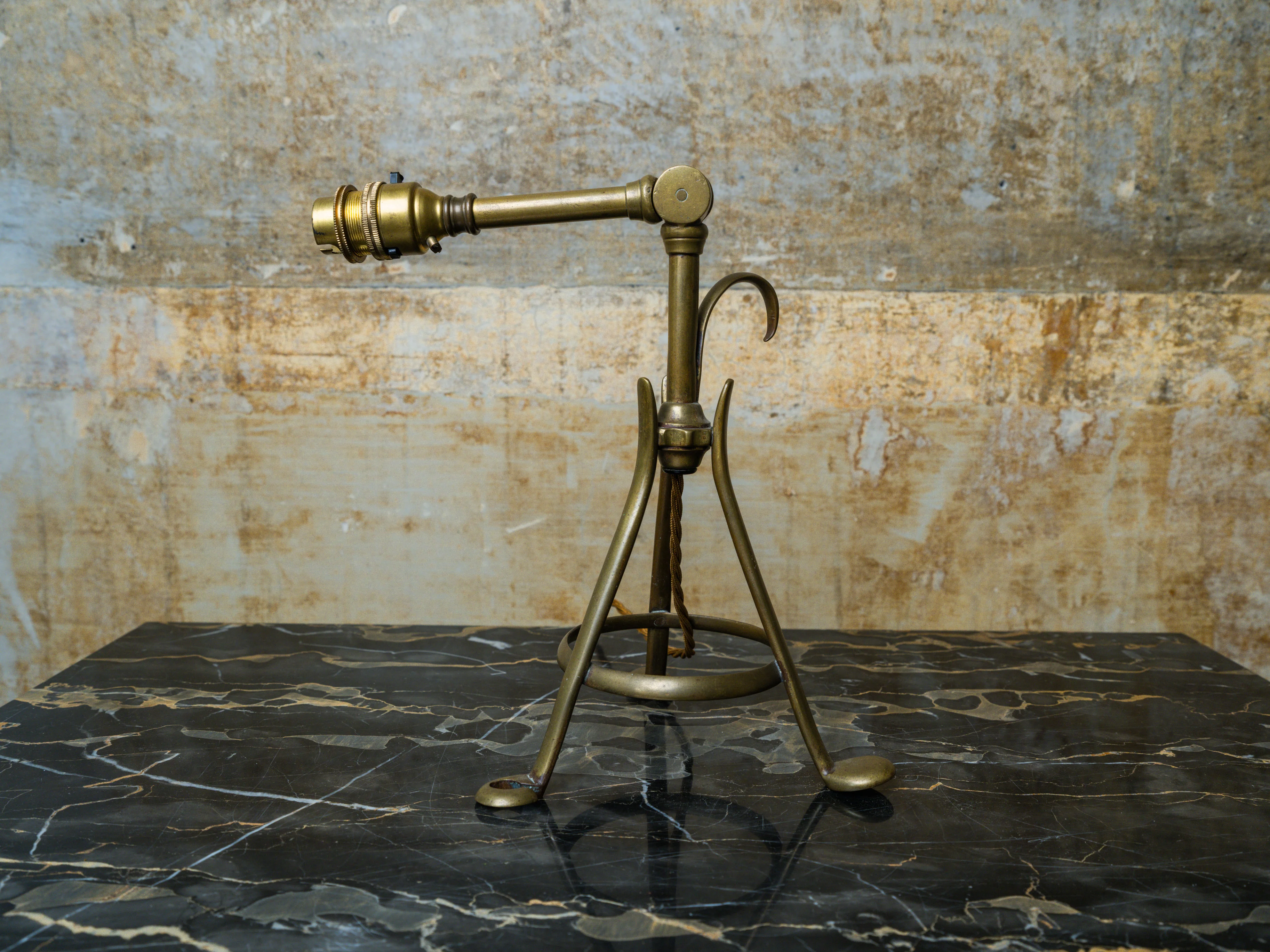 An Adjustable Brass W A S Benson Table Lamp