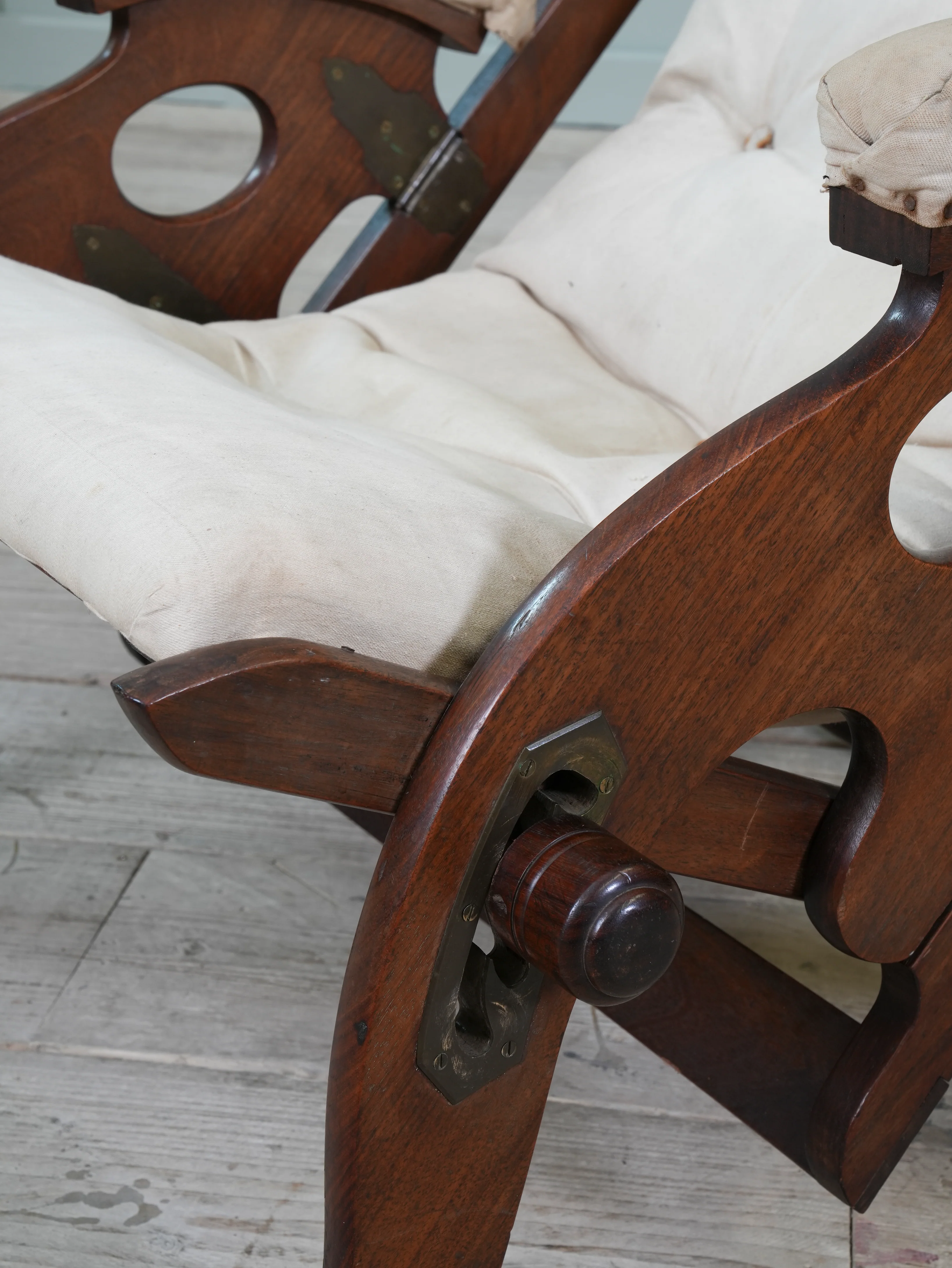 A Teak Campaign Chair - Image 15