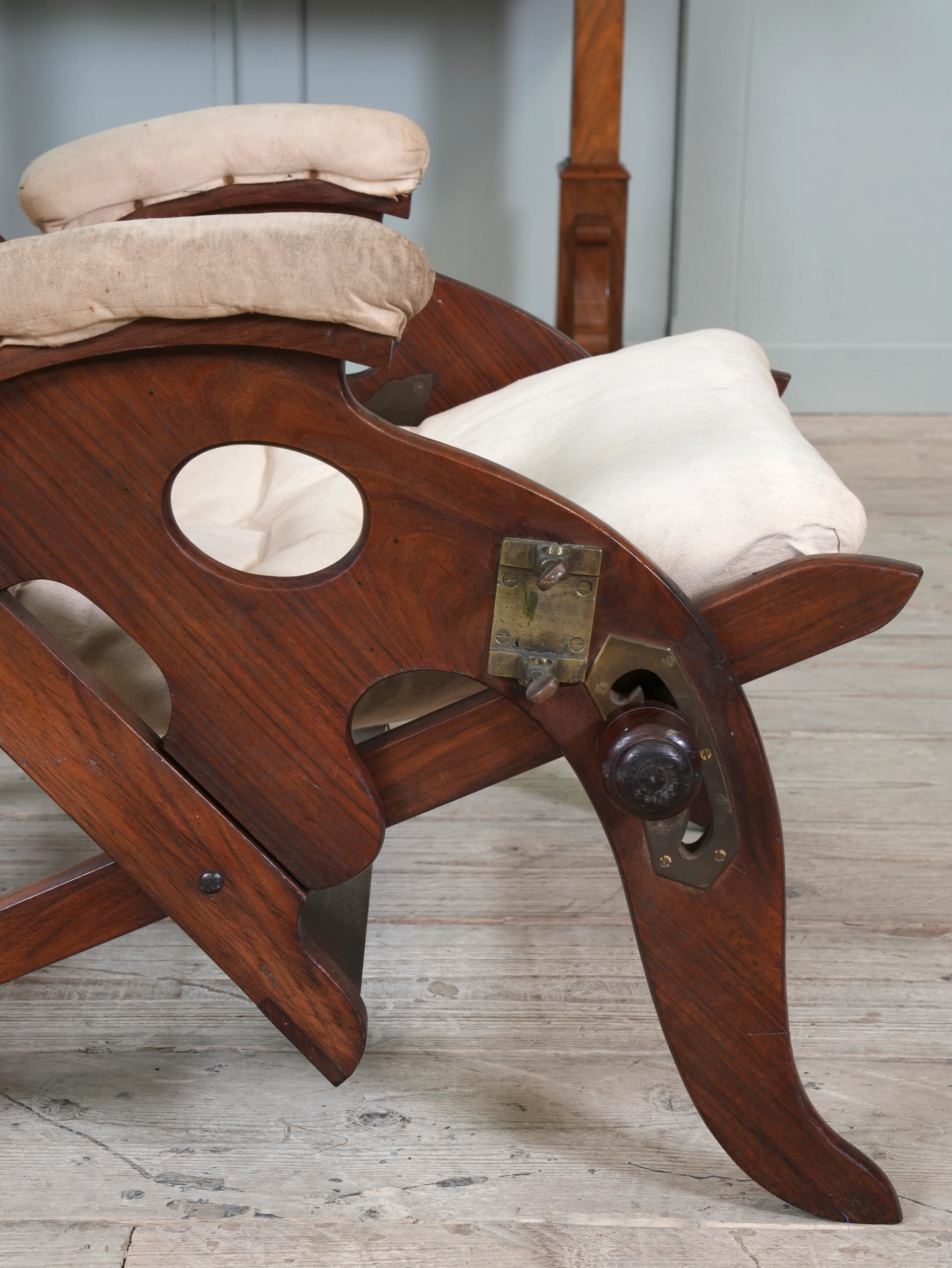 A Teak Campaign Chair - Image 7