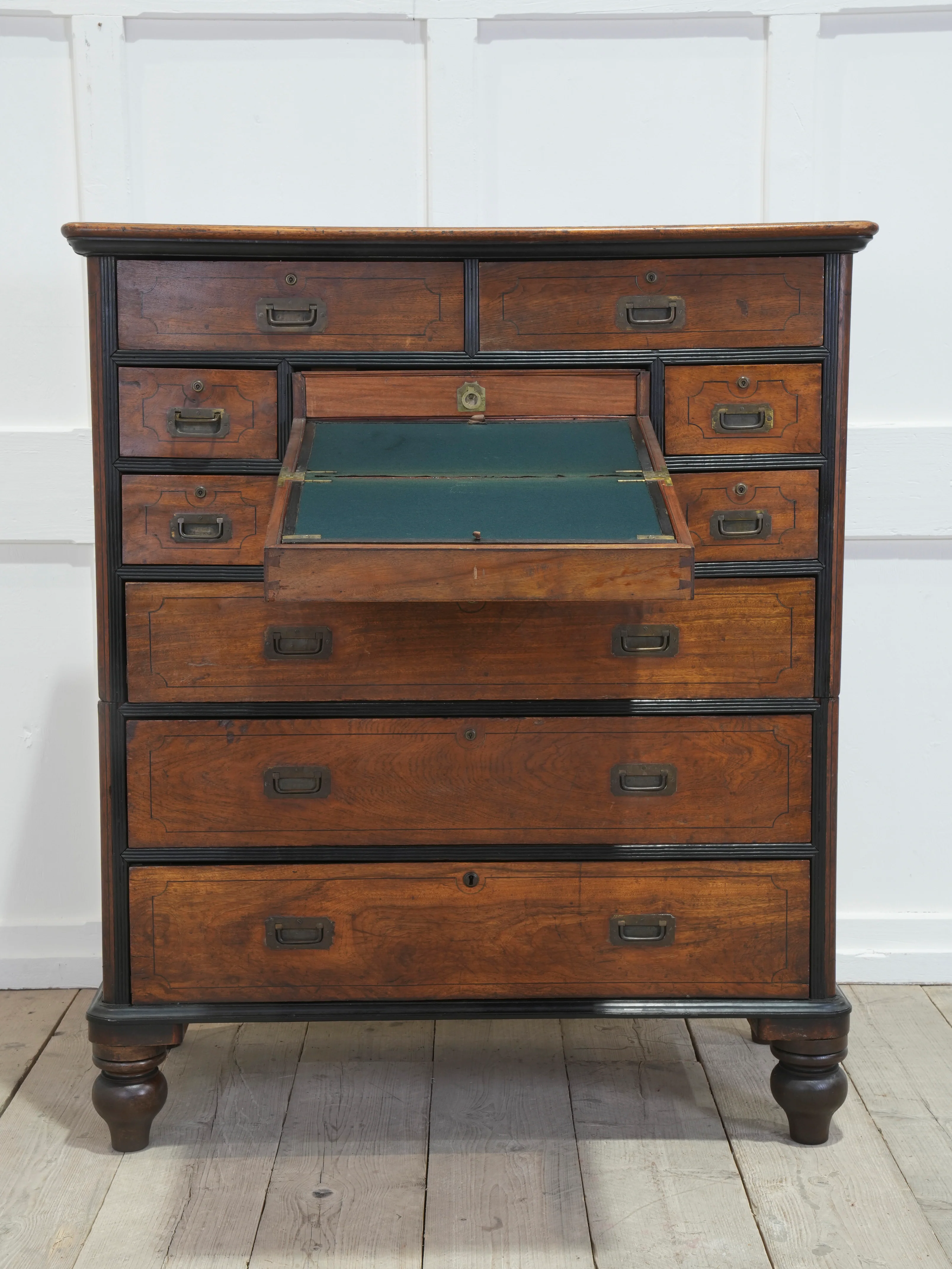 A 19th Century China Trade Secretaire Campaign Chest - Image 6