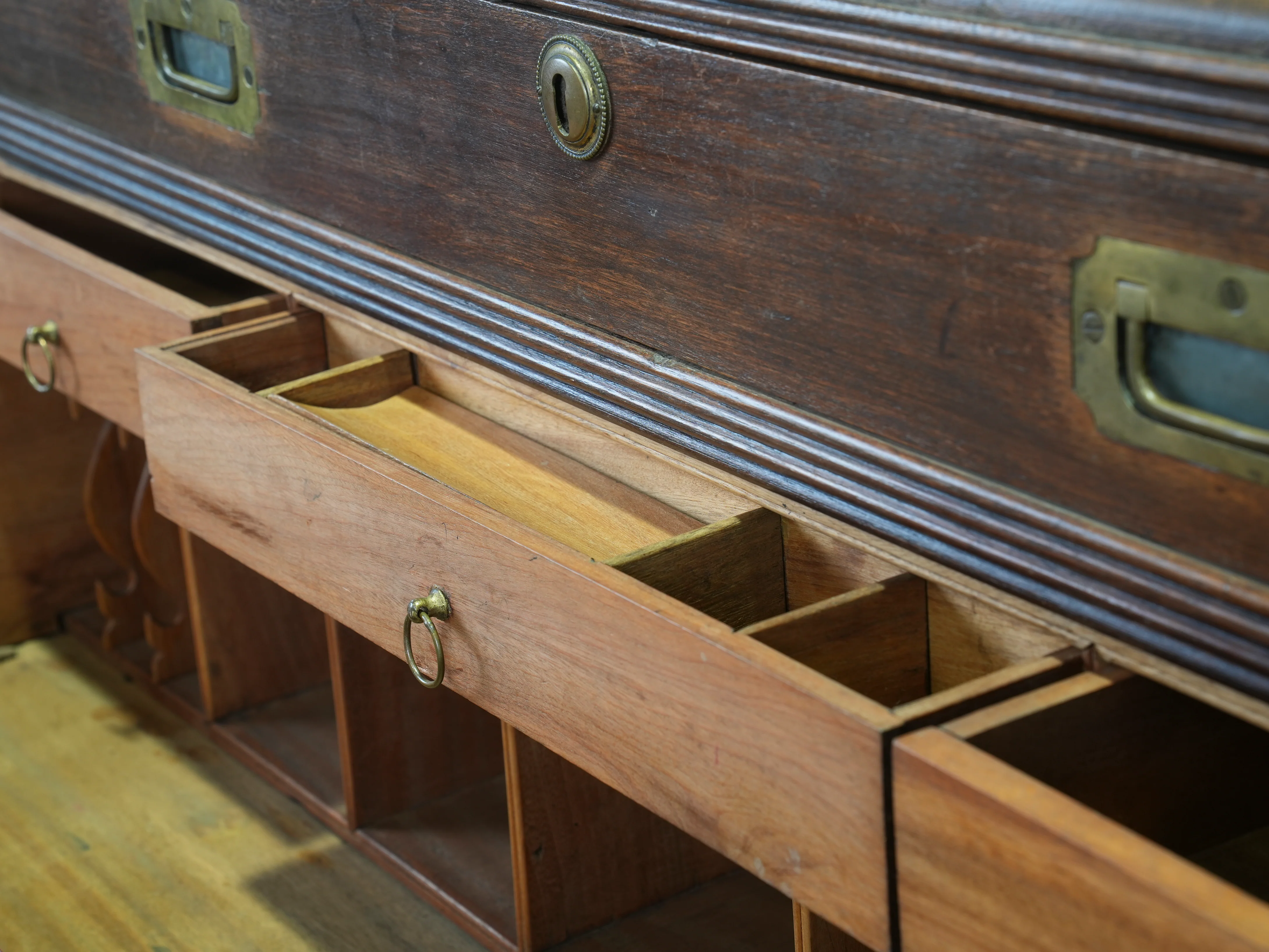 A Mid 19th Century Campaign Secretaire Chest - Image 14
