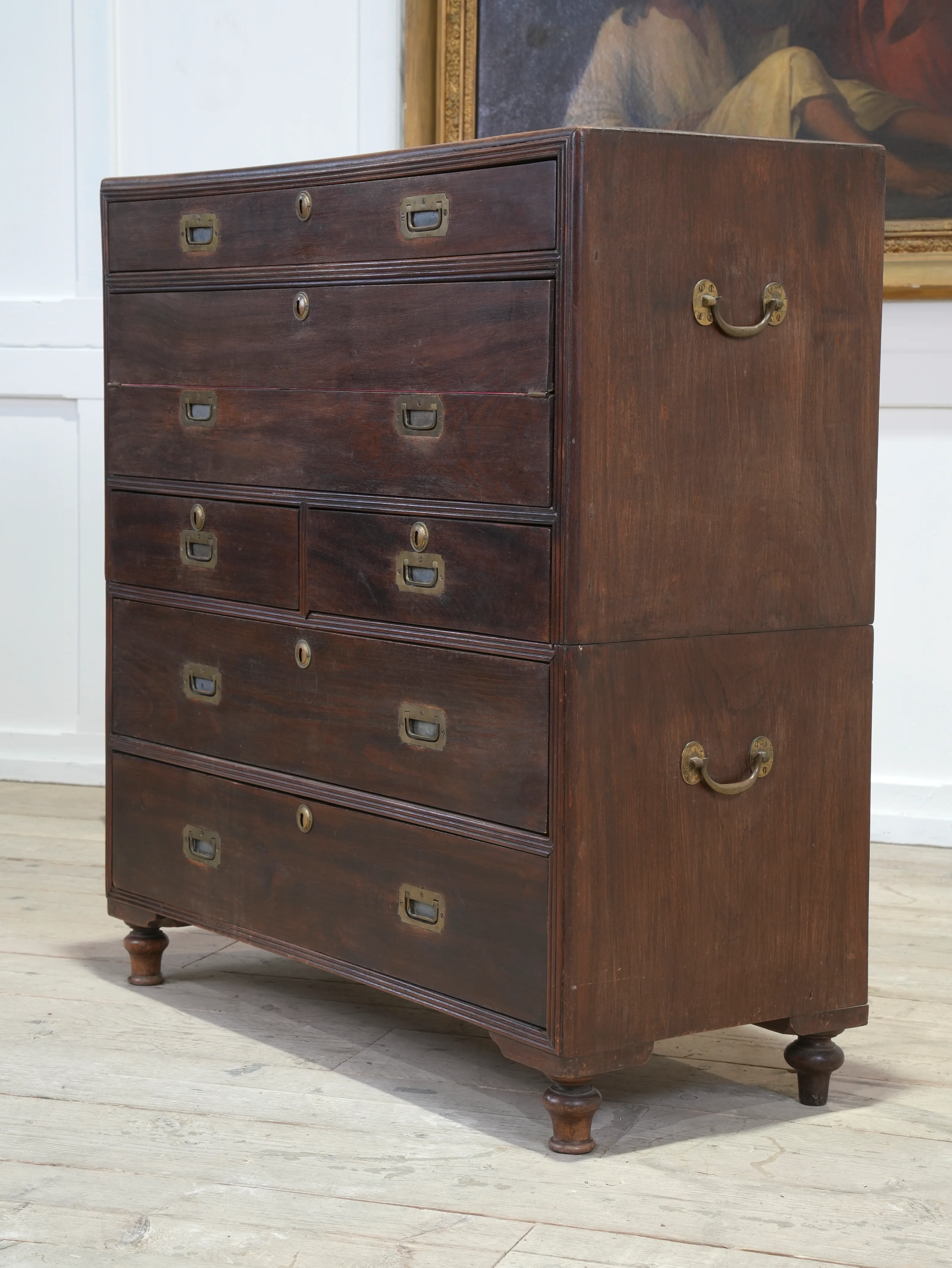 A Mid 19th Century Campaign Secretaire Chest - Image 19