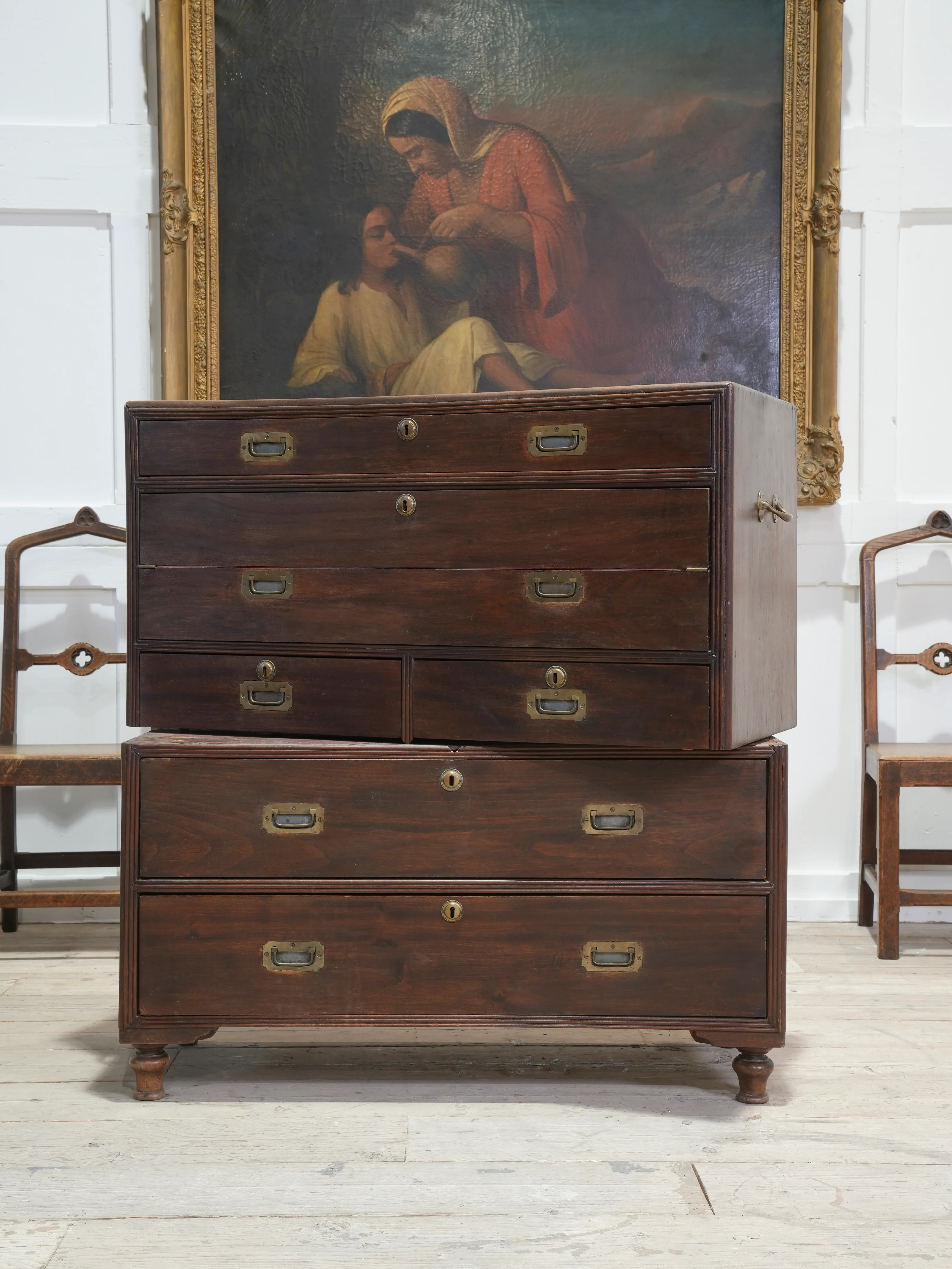 A Mid 19th Century Campaign Secretaire Chest - Image 25