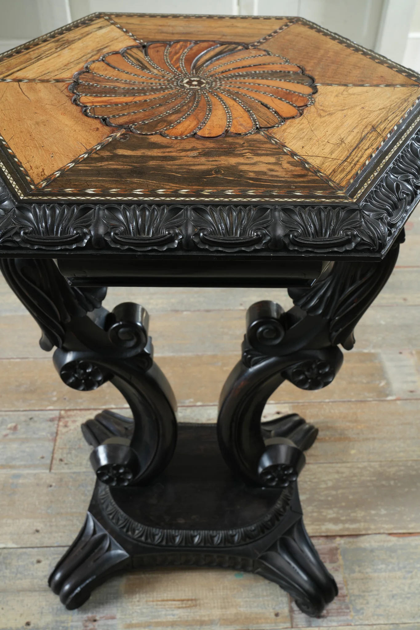 A Ceylonese Ebony & Specimen Wood Occasional Table - Image 11