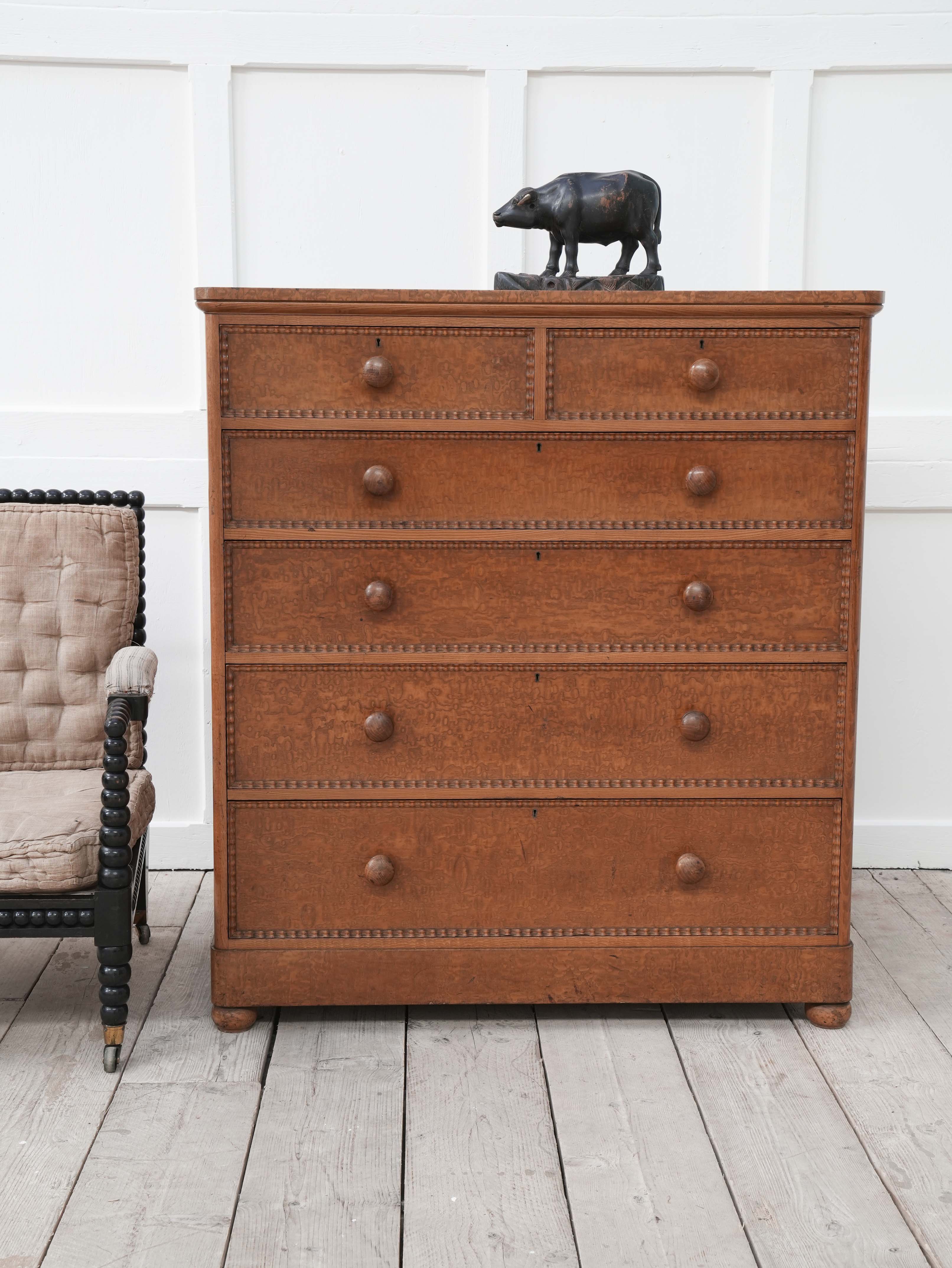 A 19th Century Burr Ash Chest of Drawers - Image 10