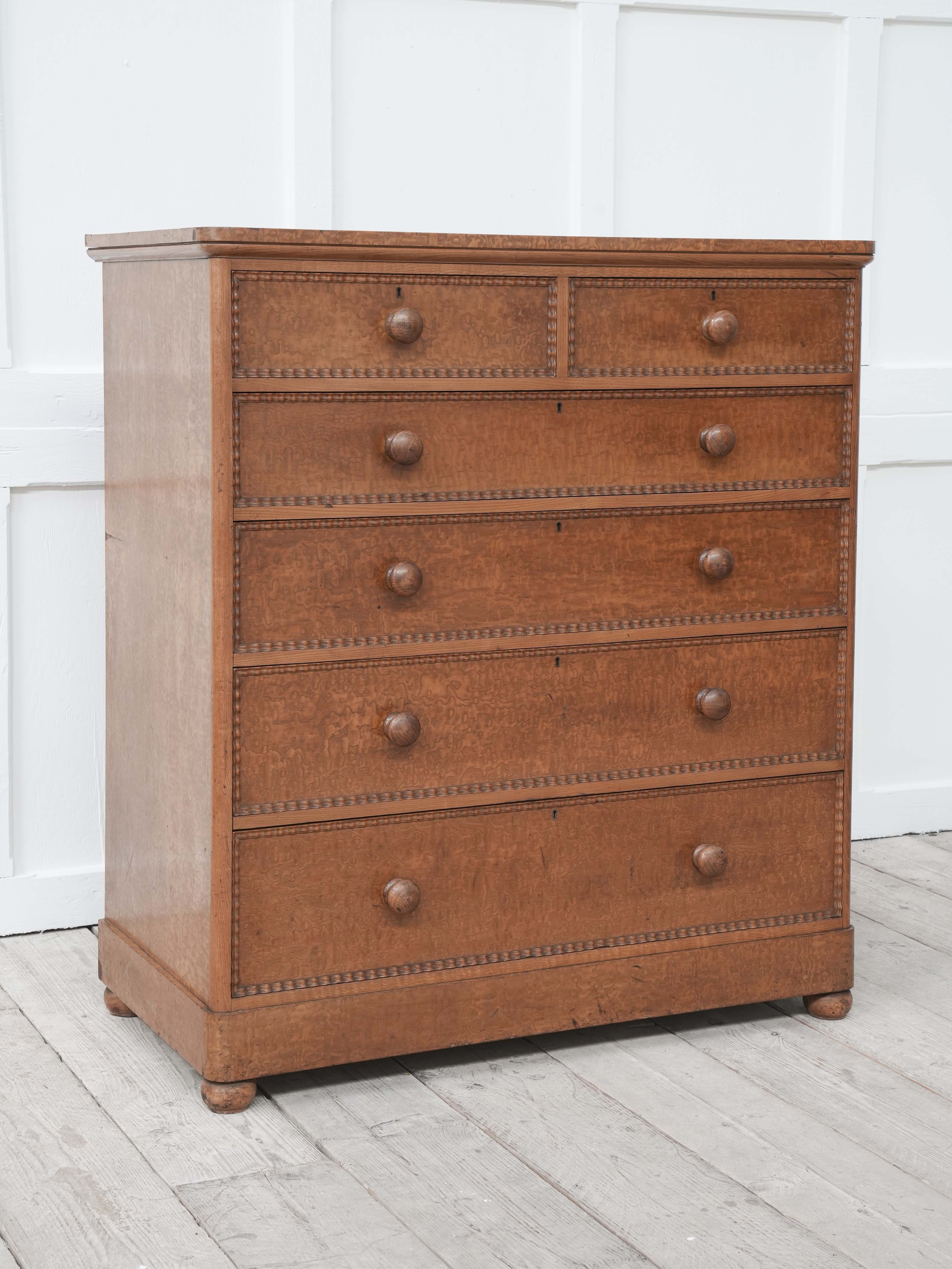 A 19th Century Burr Ash Chest of Drawers - Image 2