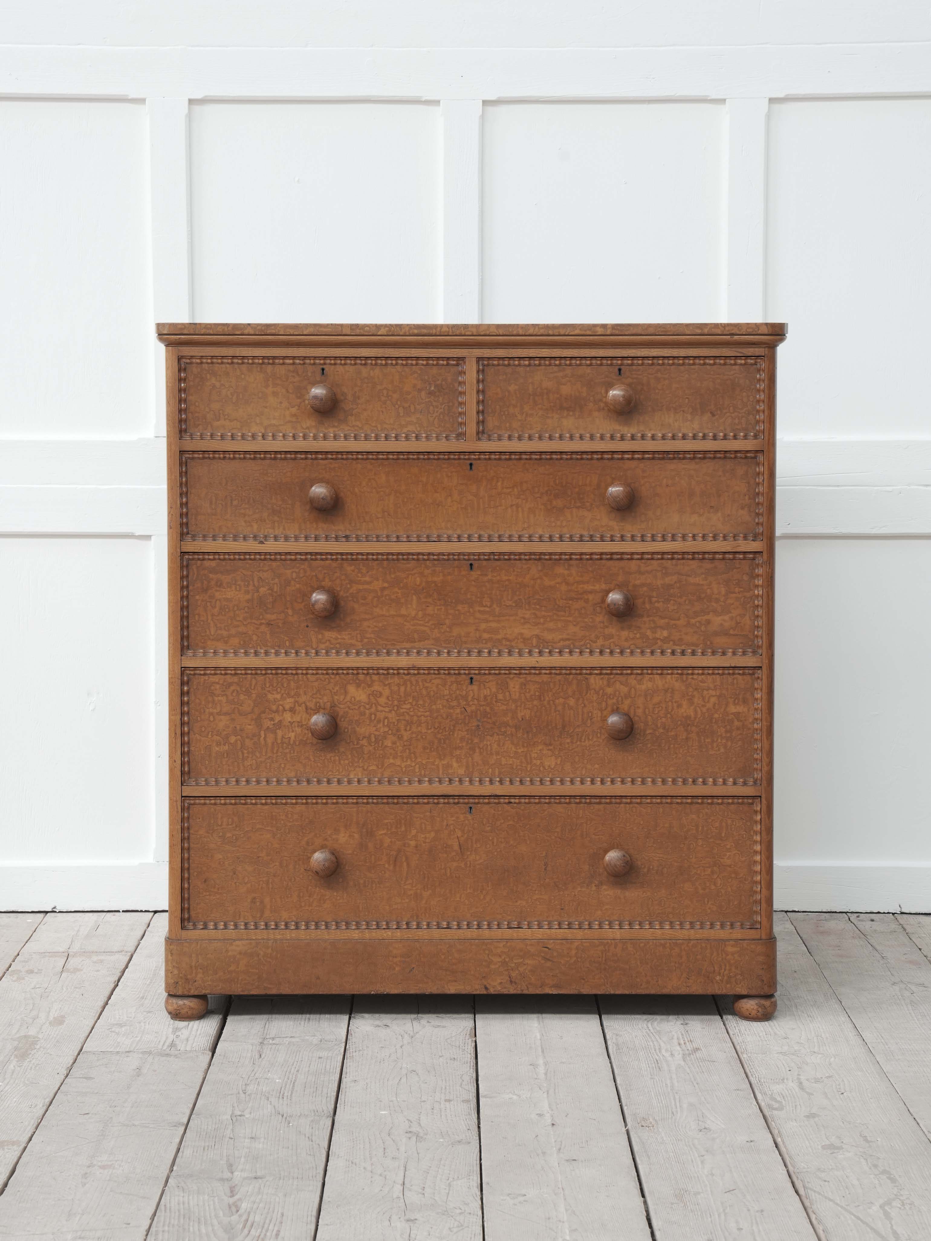 A 19th Century Burr Ash Chest of Drawers - Image 3