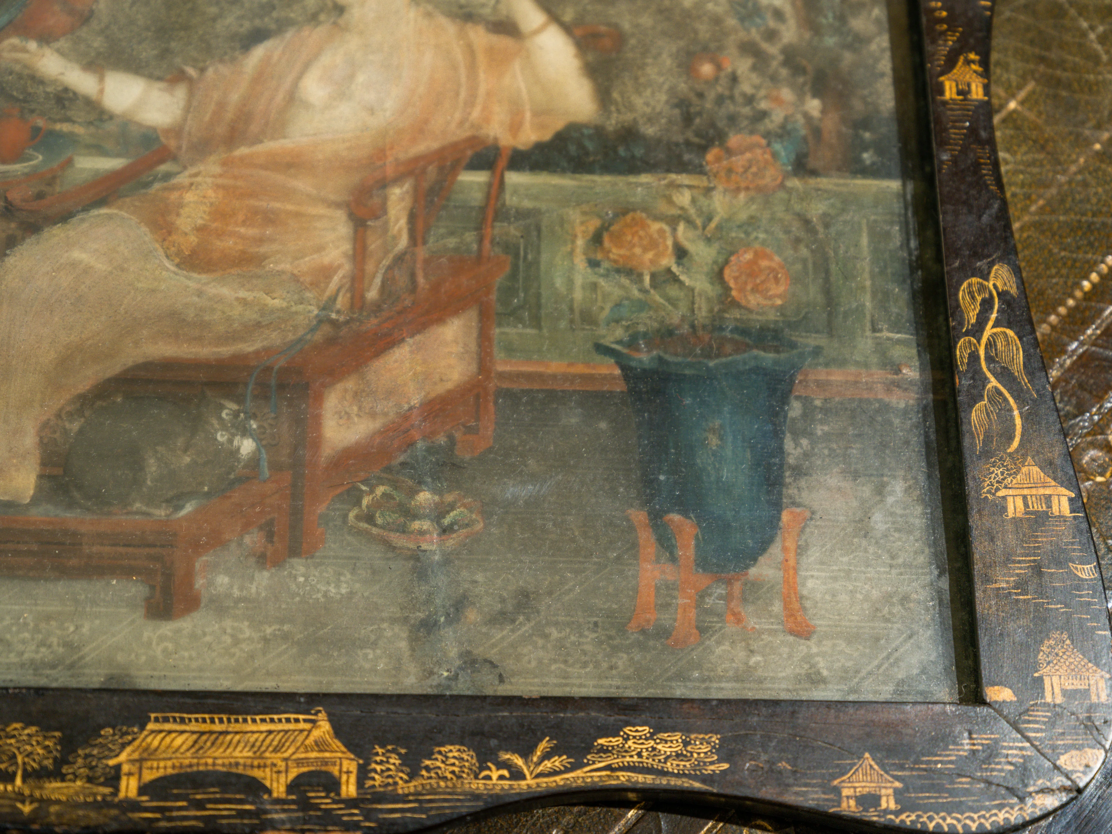 A Pair of 18th Century Chinese Reverse Glass Mirrors - Image 18