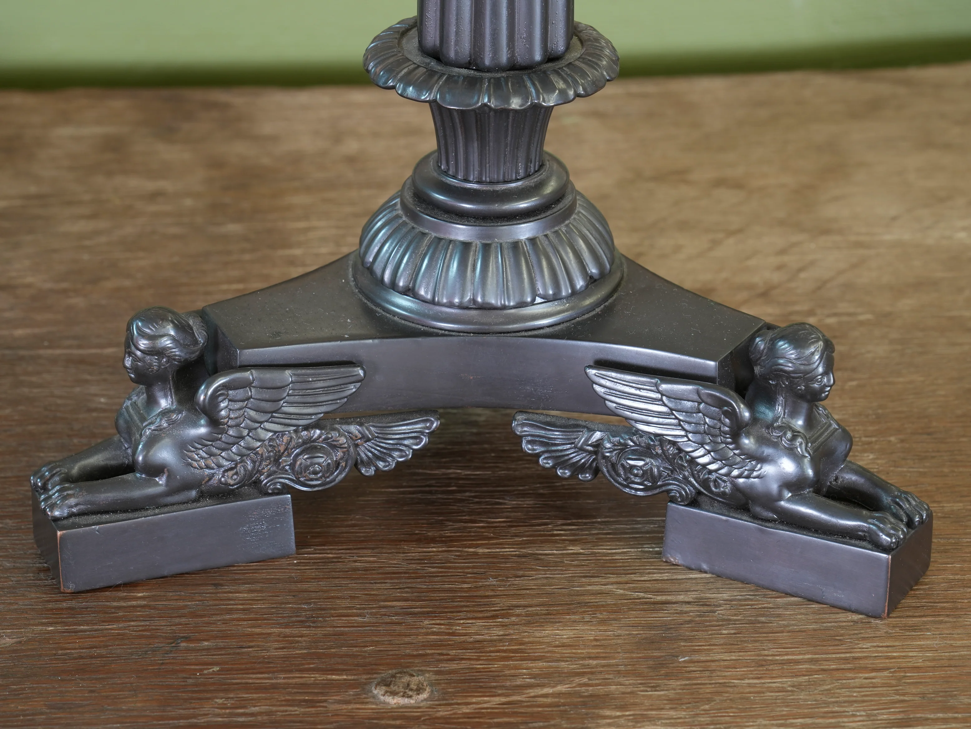 A 19th Century Bronze Neoclassical Column Candlestick - Image 4