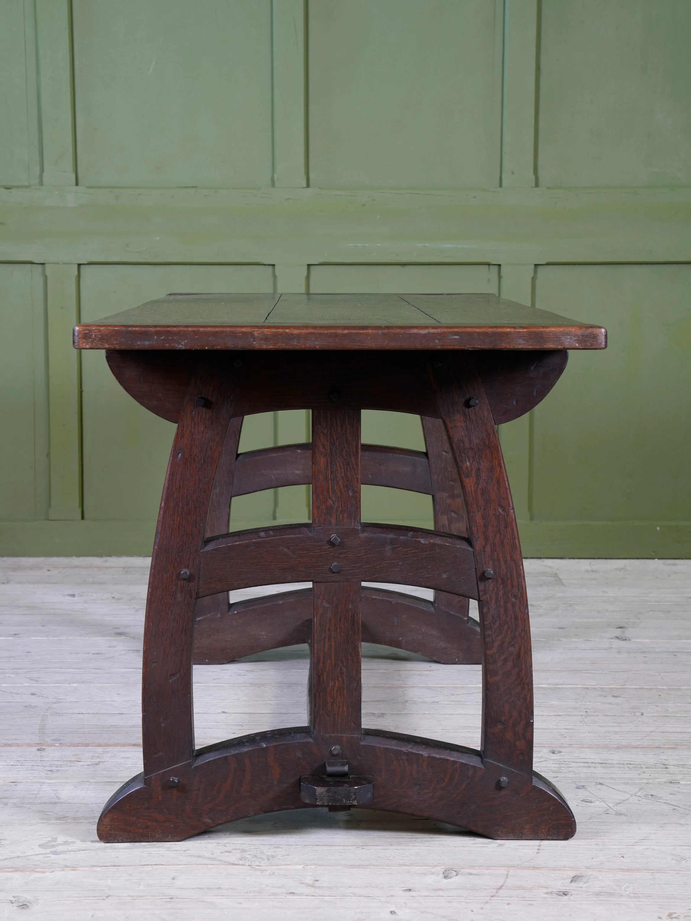 A Dark Oak Arts & Crafts Refectory Table - Image 4