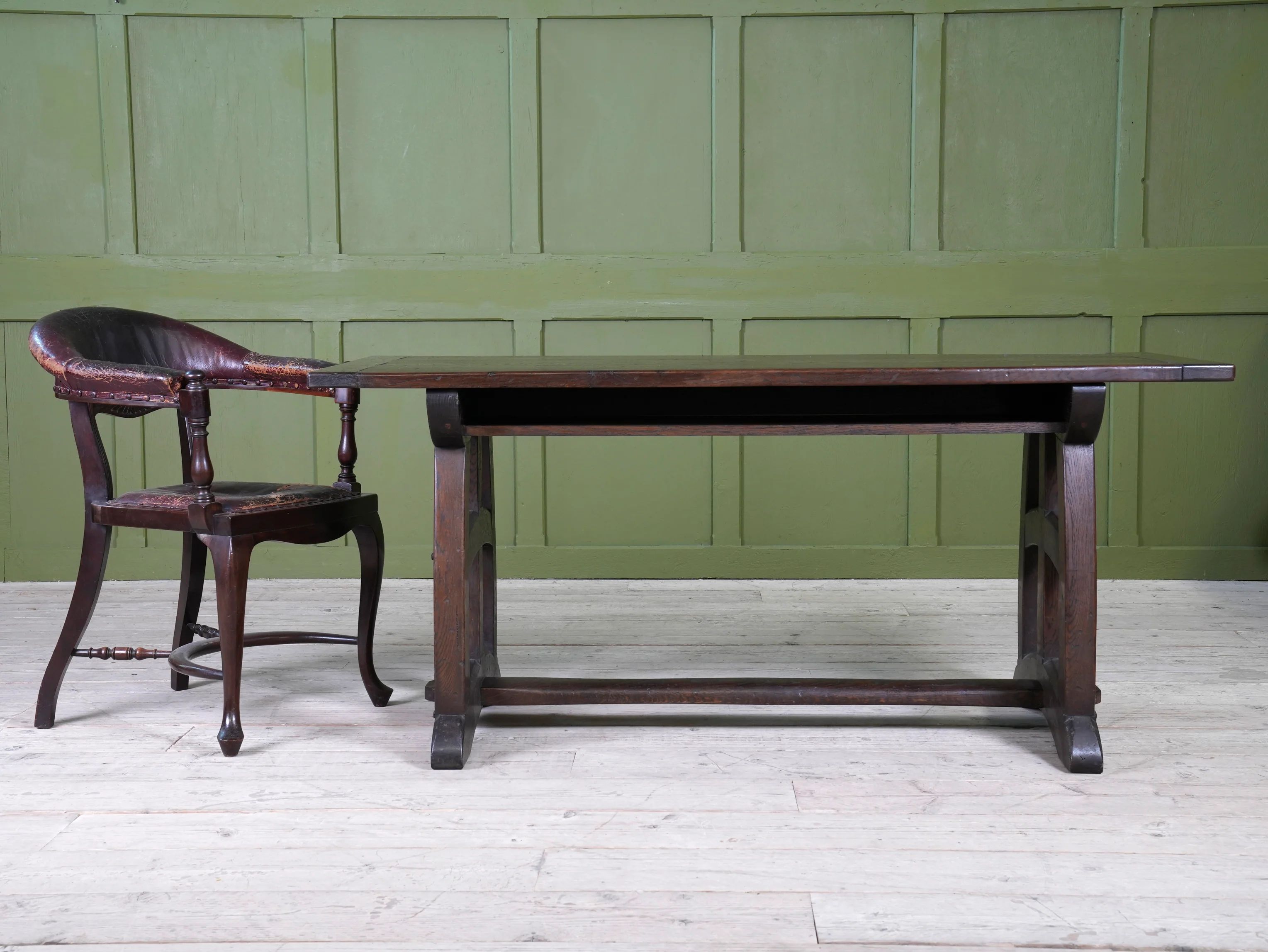 A Dark Oak Arts & Crafts Refectory Table - Image 9