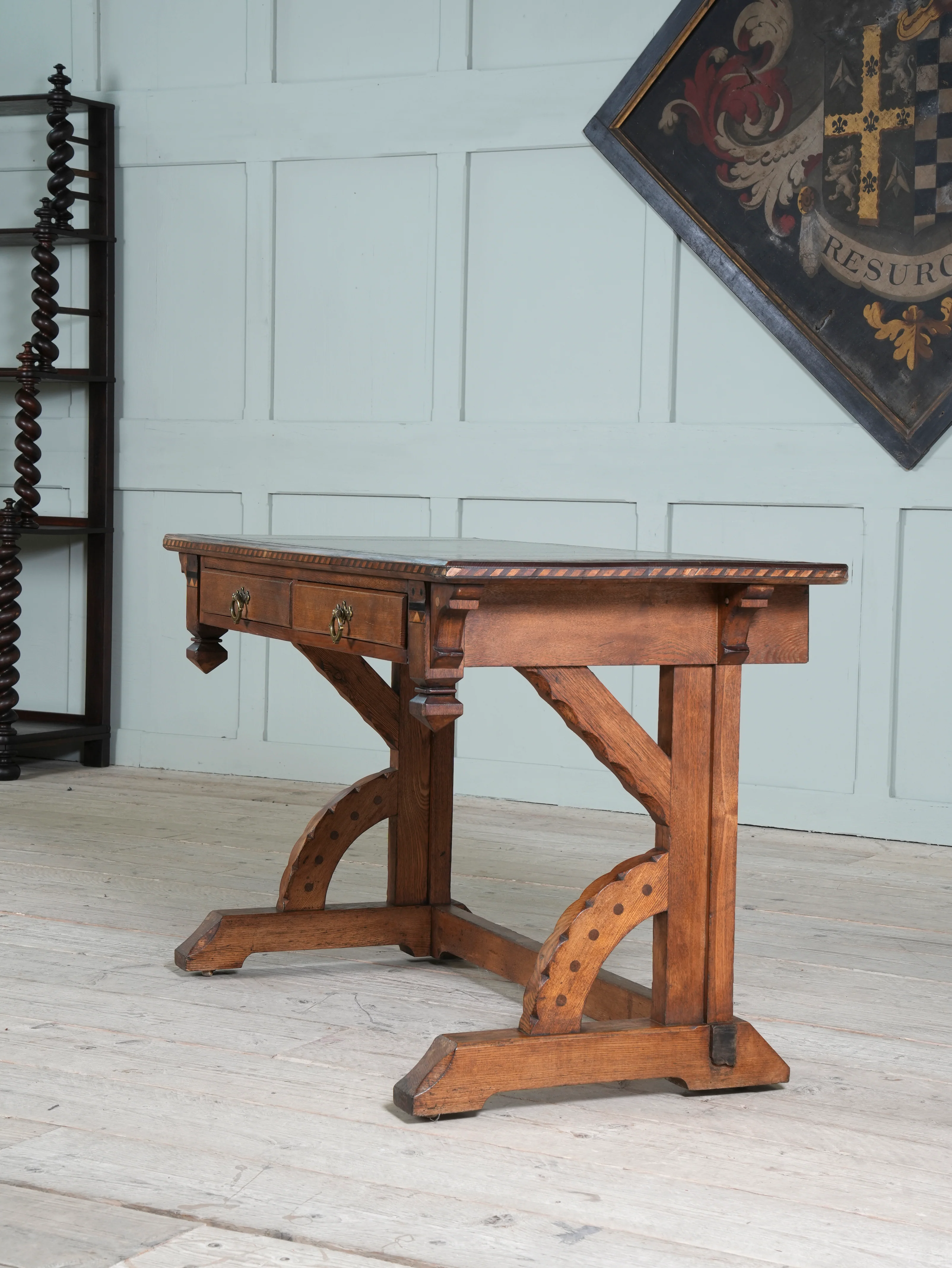 A Gothic Revival Desk in the manner of Charles Bevan - Image 3