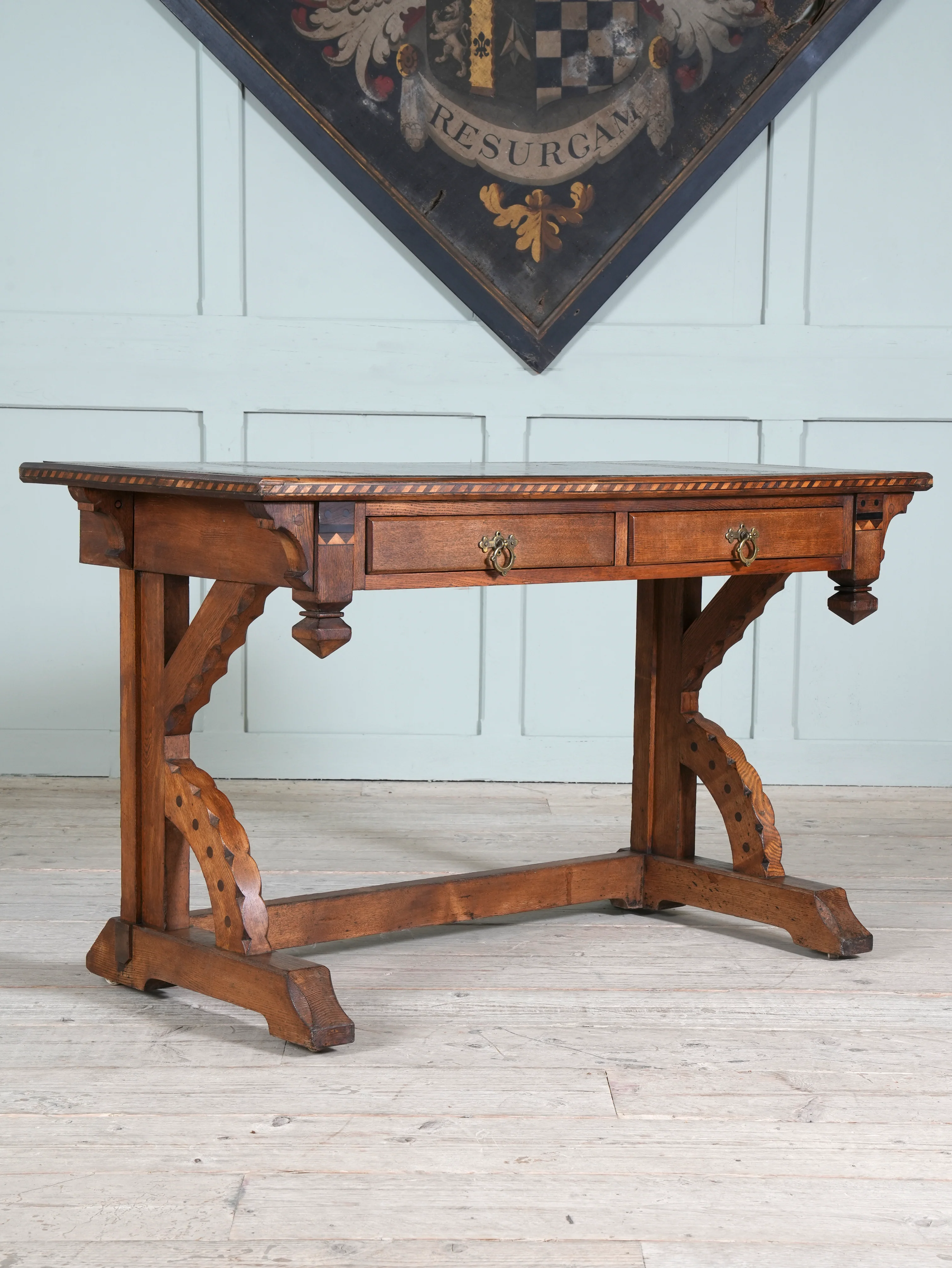 A Gothic Revival Desk in the manner of Charles Bevan - Image 4