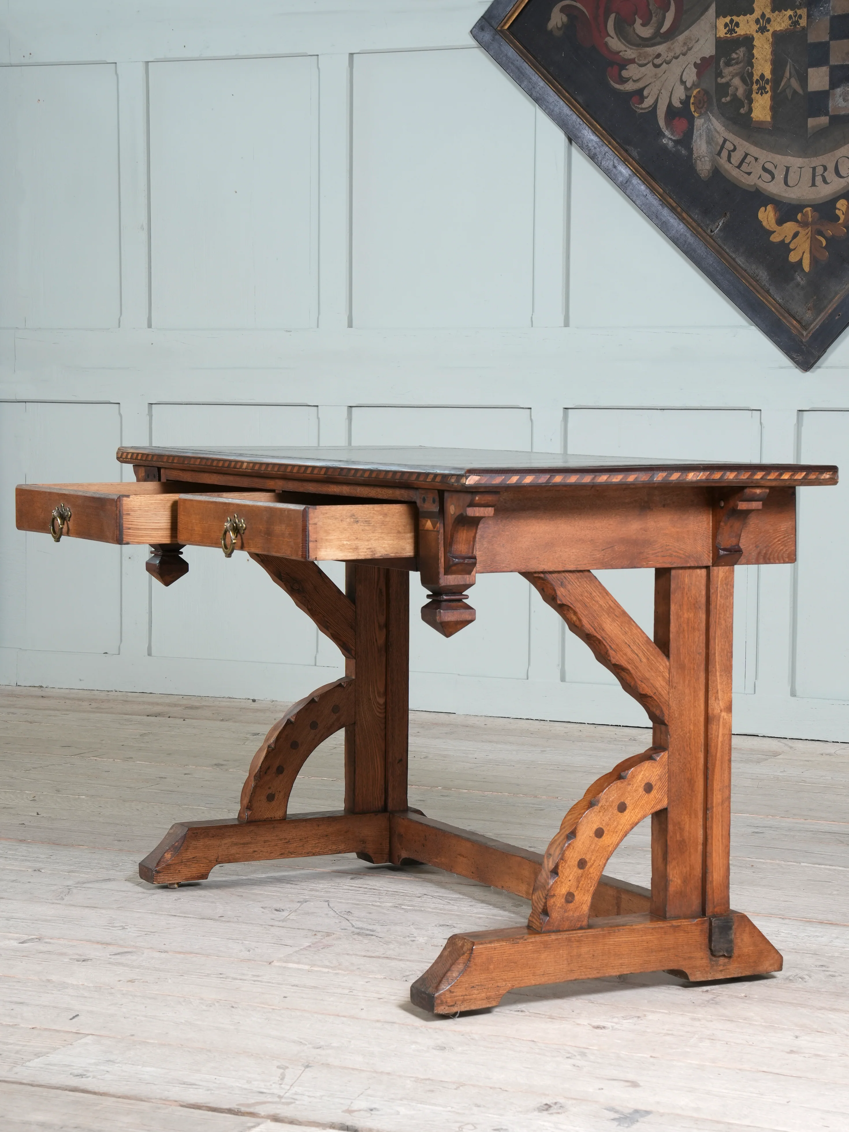 A Gothic Revival Desk in the manner of Charles Bevan - Image 7