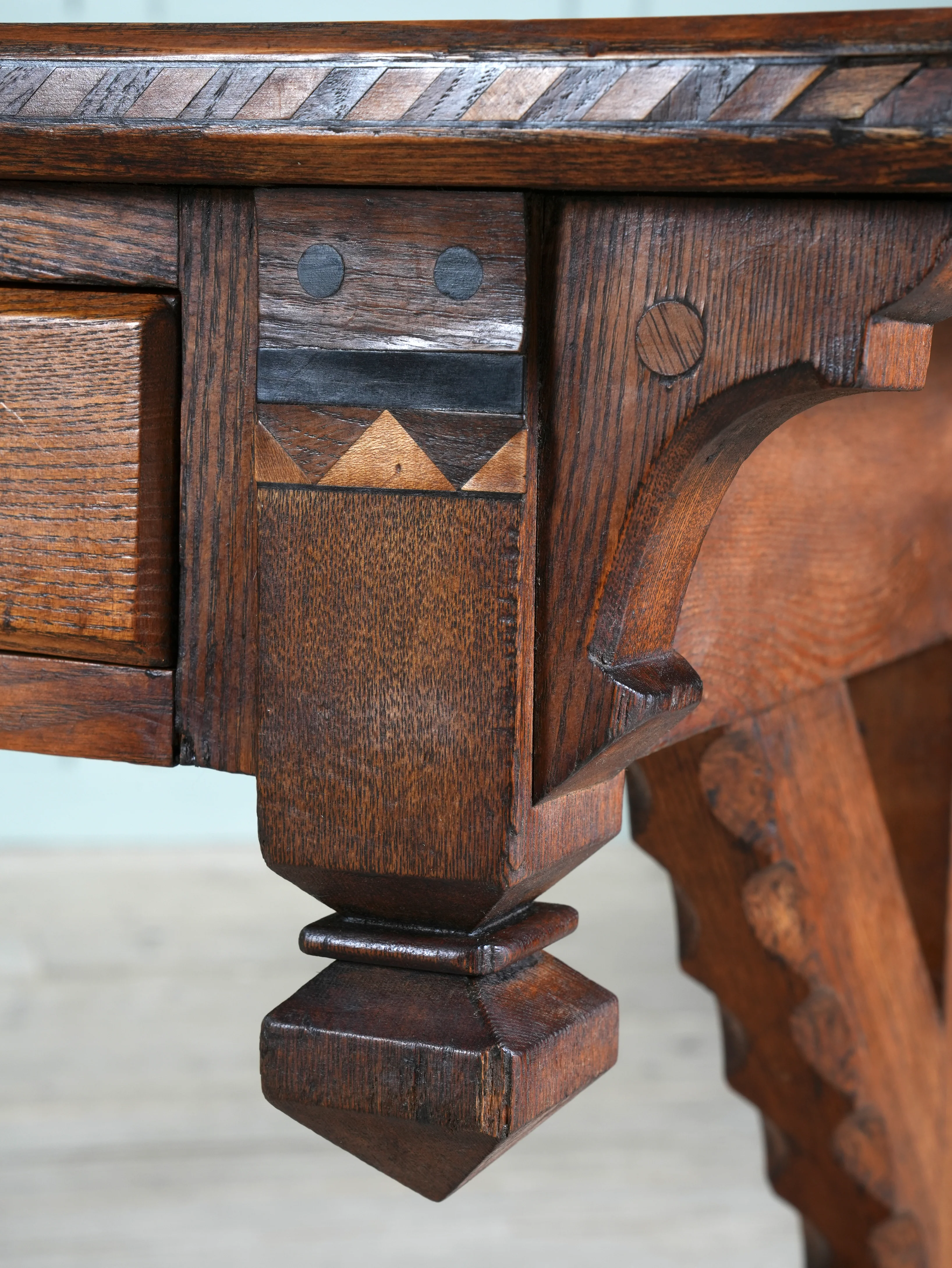 A Gothic Revival Desk in the manner of Charles Bevan - Image 9