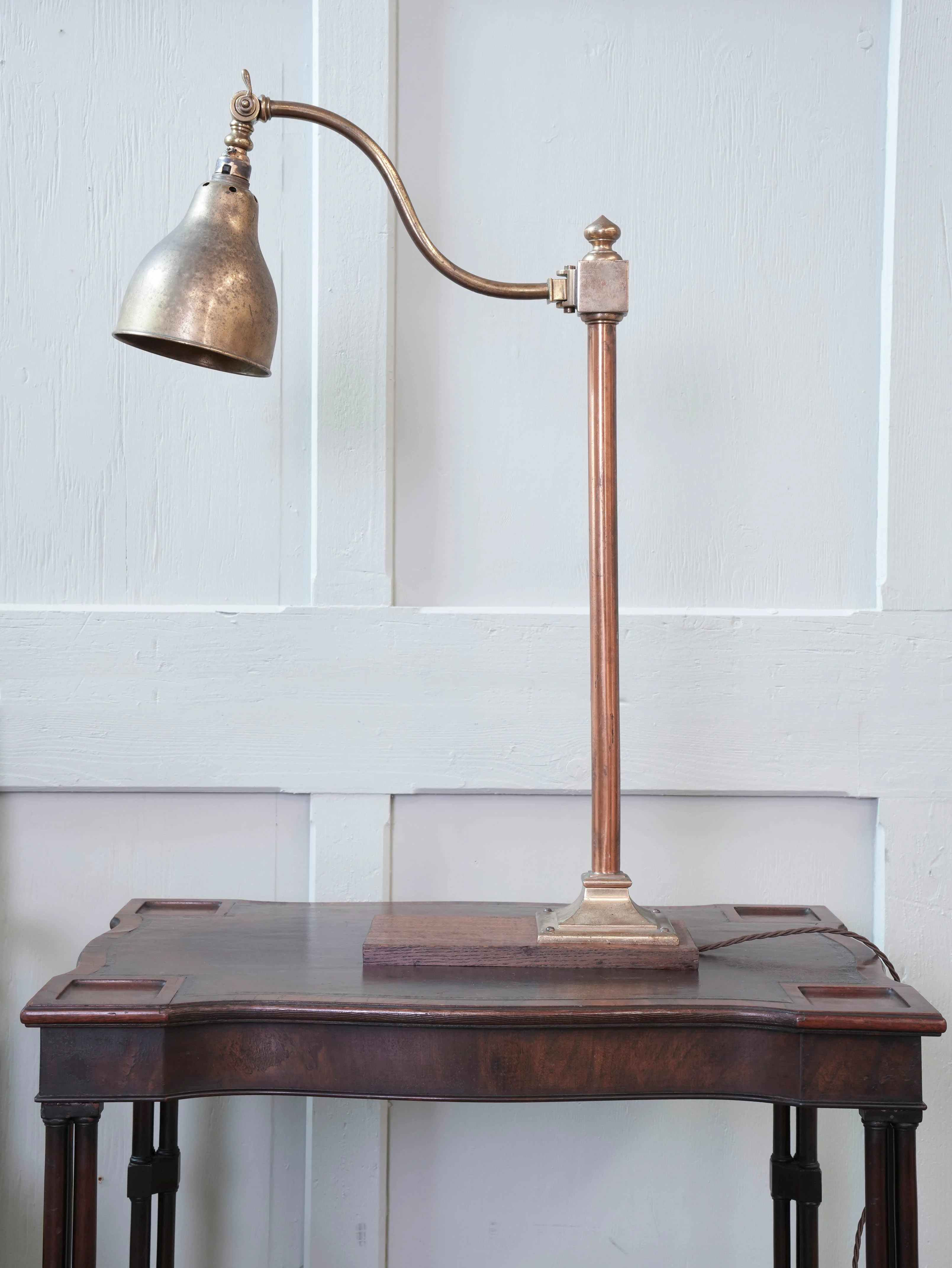A Bronze & Brass Library Lamp - Image 2