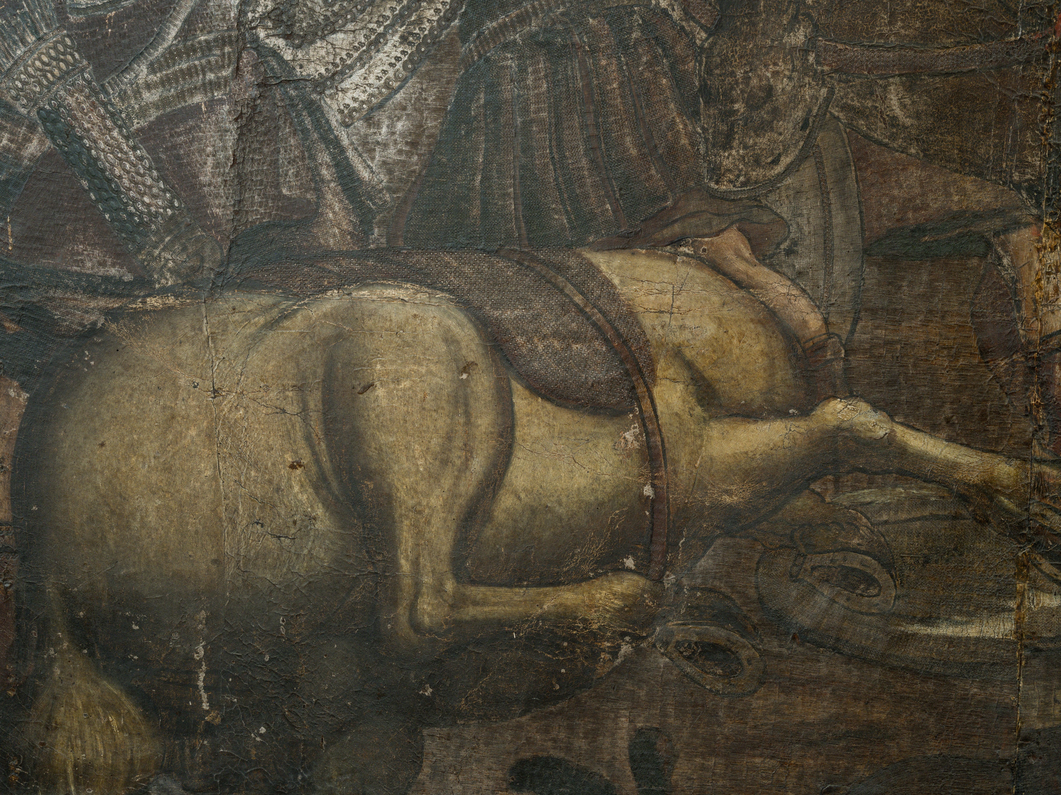 18th Century Oil on Leather "The Battle of Cannae" - Image 8