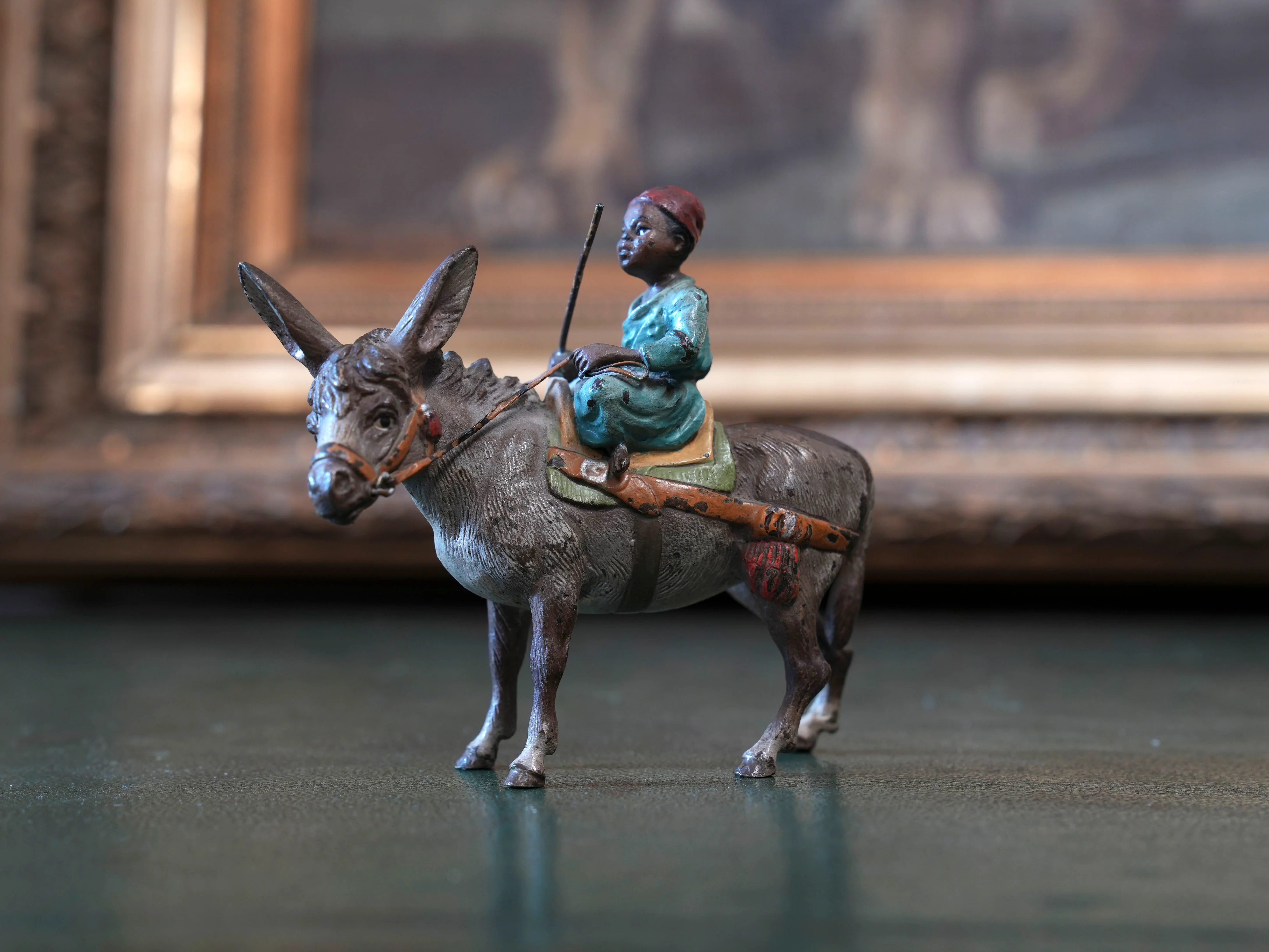 Austrian Cold Painted Bronze Boy & Donkey - Image 2