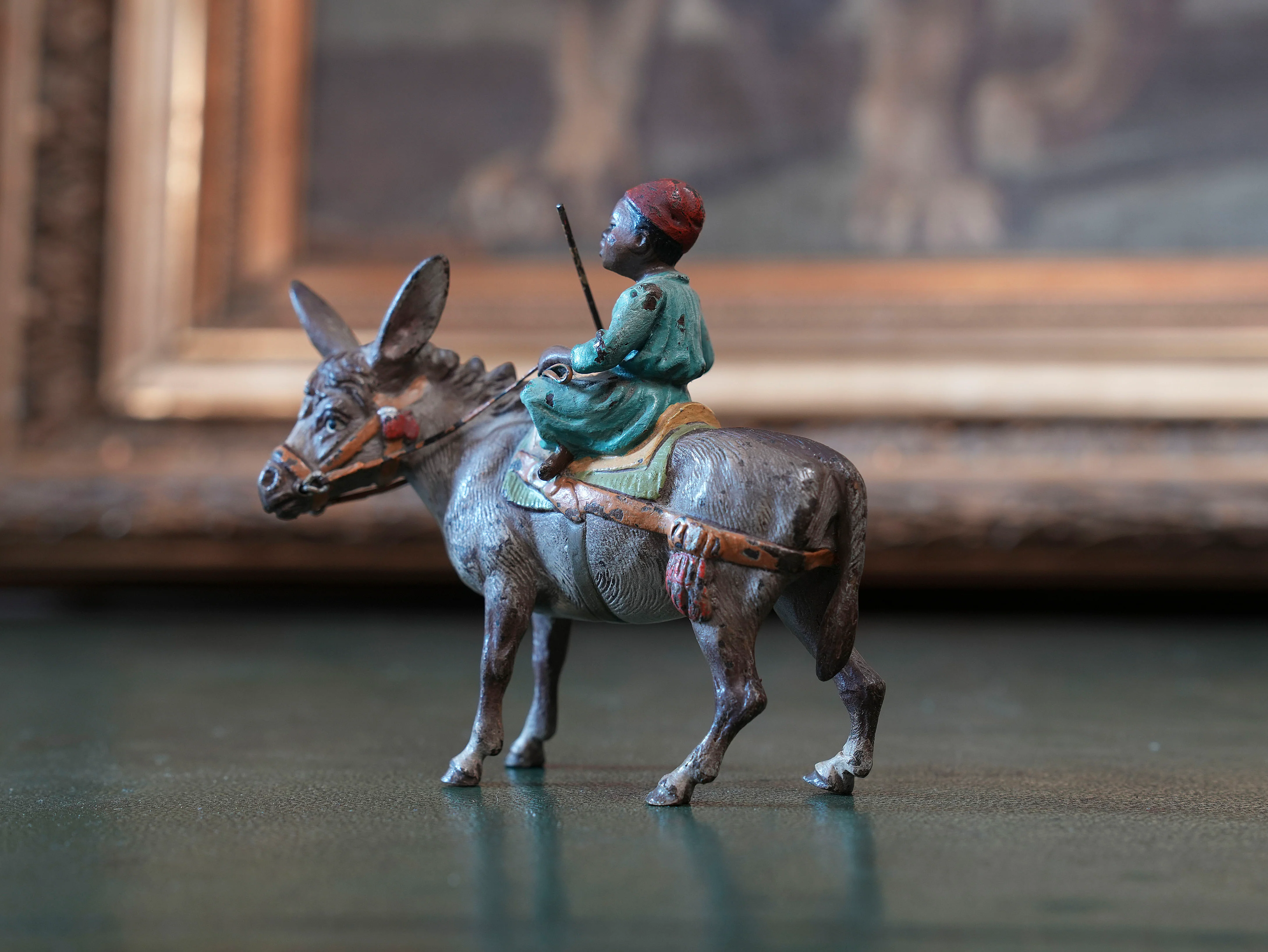 Austrian Cold Painted Bronze Boy & Donkey - Image 3
