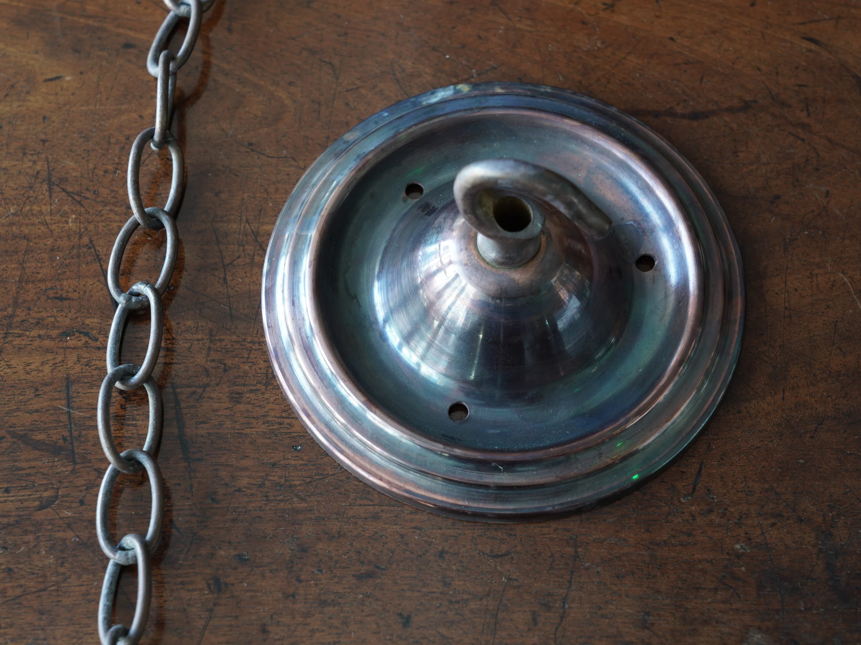 The Ellis Opaline Glass Pendant Light in Patinated Copper - Image 10