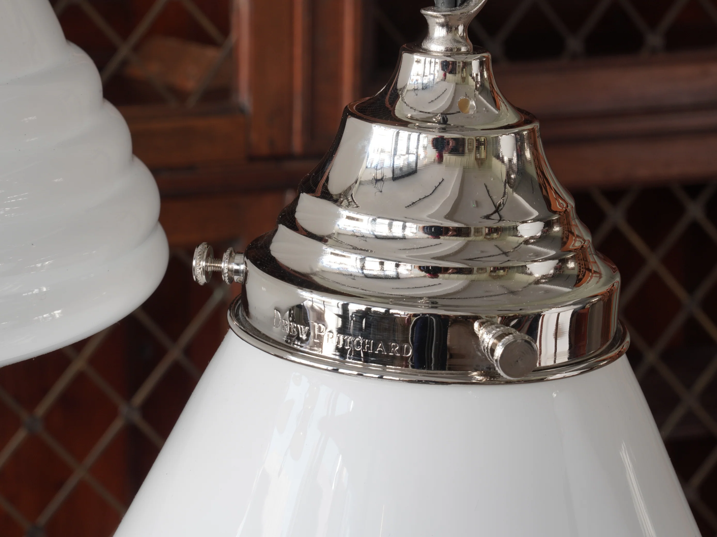 The Grace Opaline Pendant Light in Nickel - Image 7