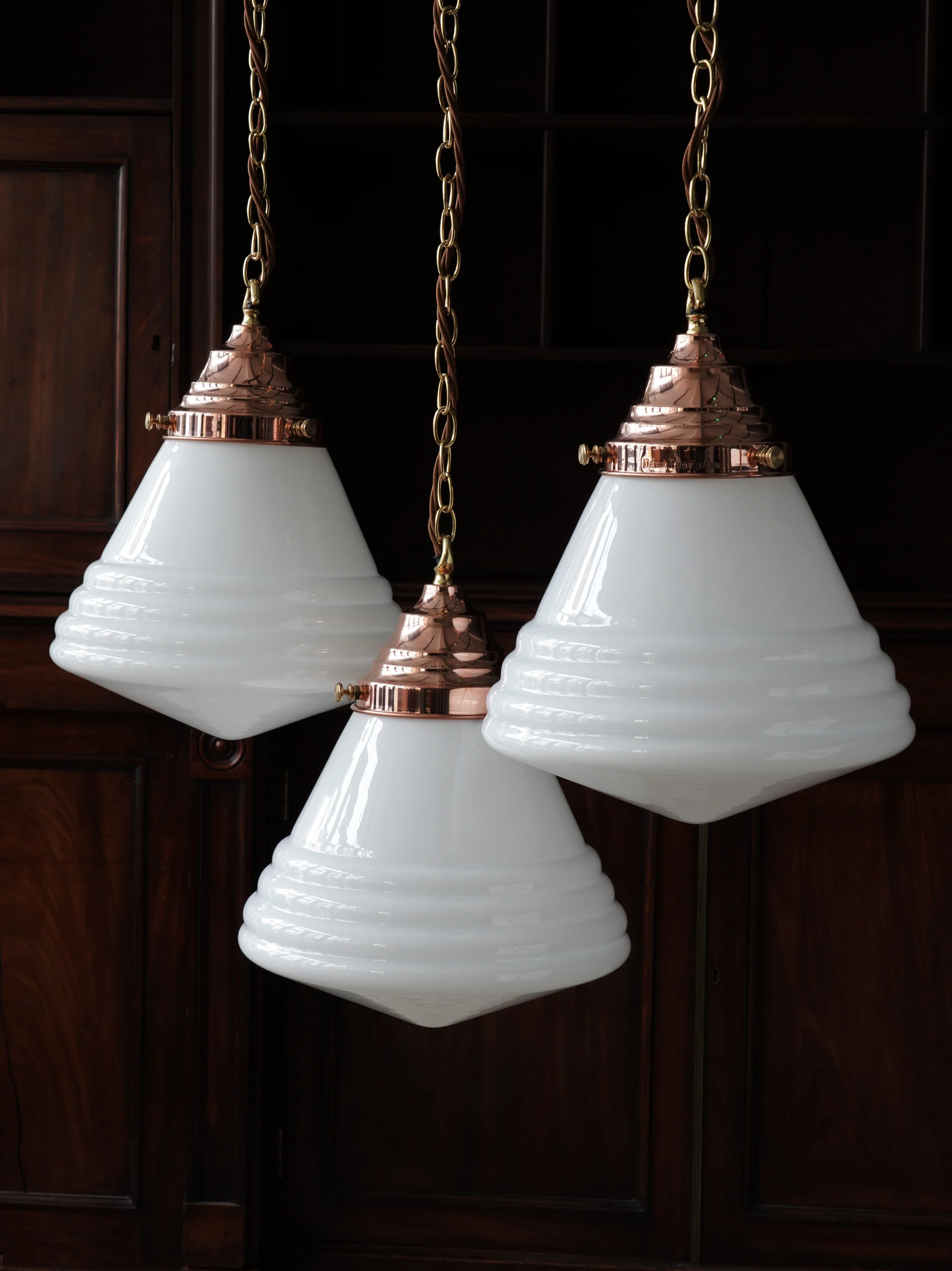 The Grace Opaline Glass Pendant Light in Polished Copper - Image 3