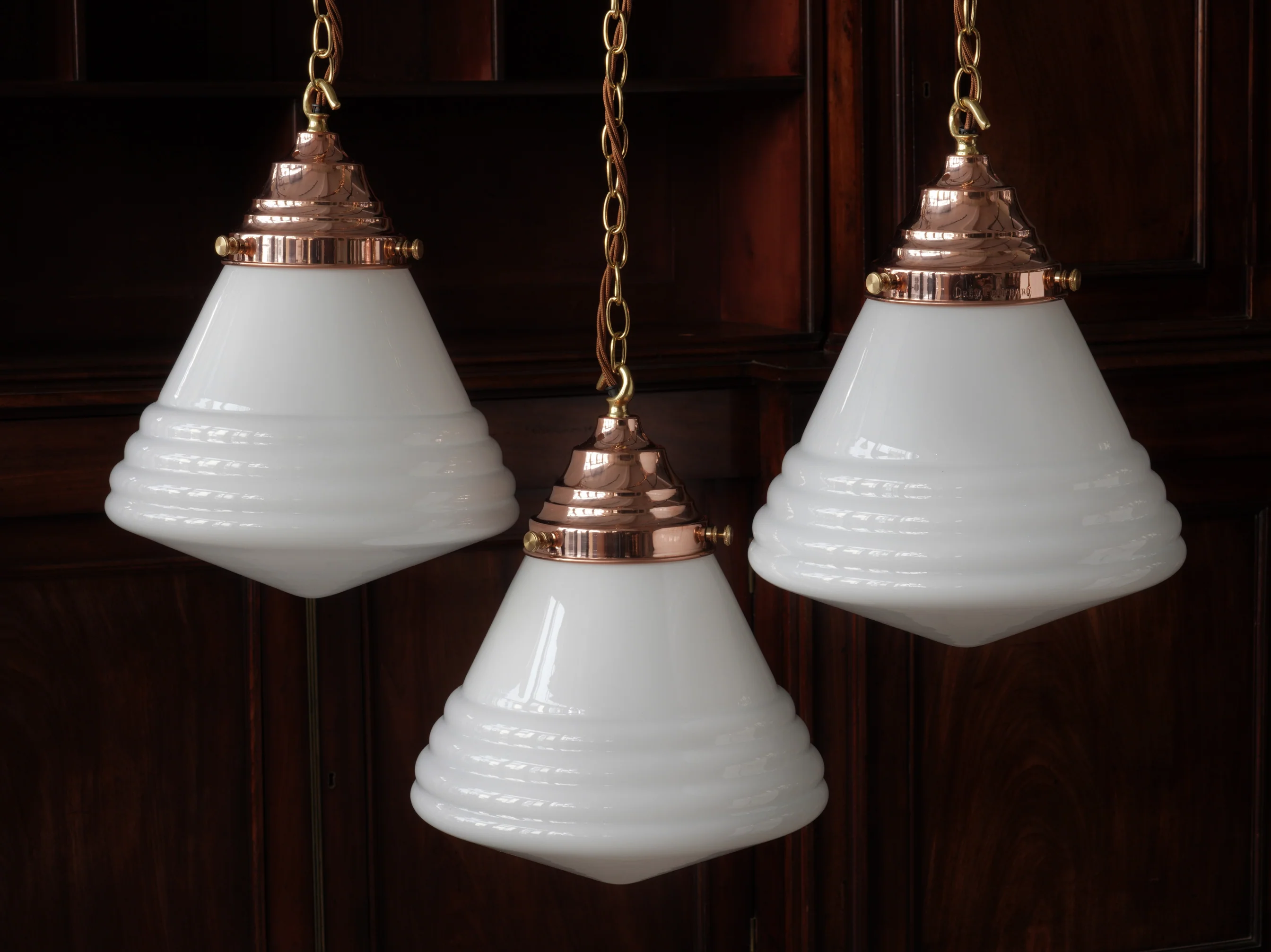 The Grace Opaline Glass Pendant Light in Polished Copper - Image 4