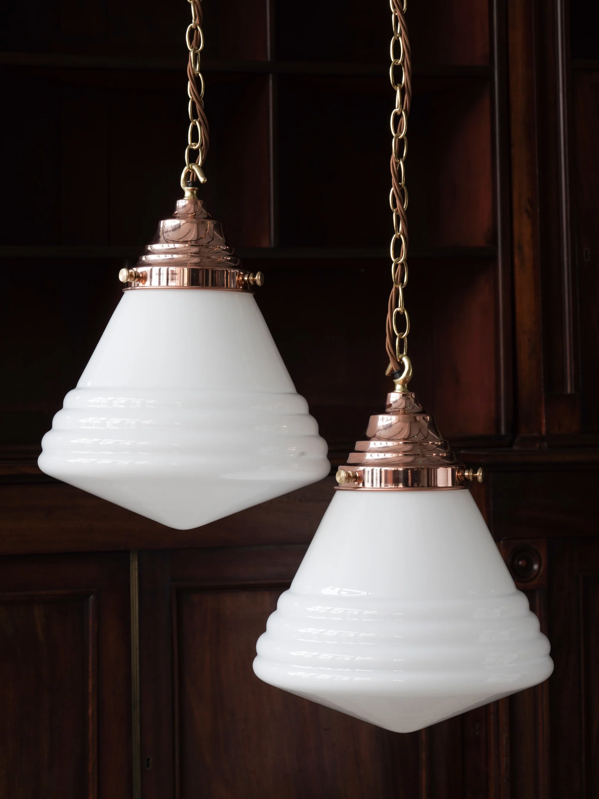 The Grace Opaline Glass Pendant Light in Polished Copper - Image 6
