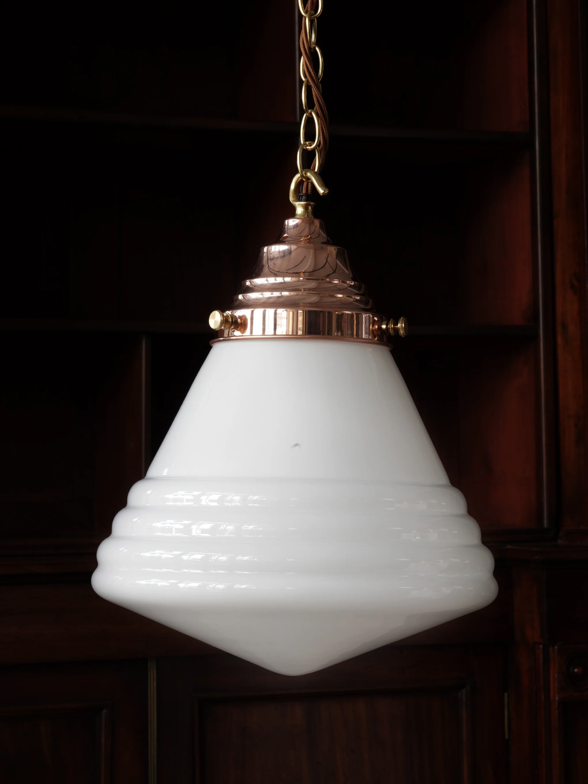 The Grace Opaline Glass Pendant Light in Polished Copper - Image 8