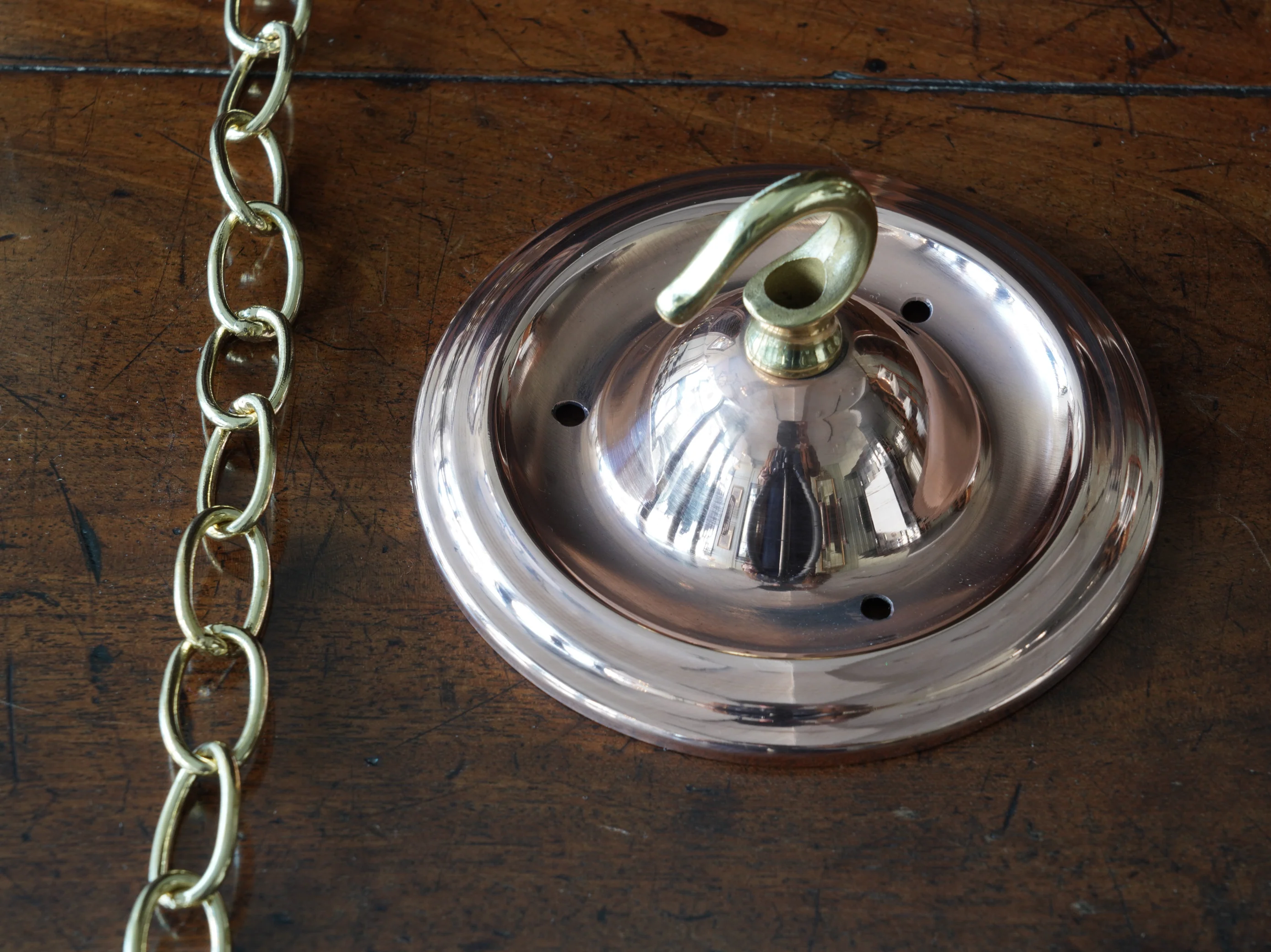 The Ellis Opaline Glass Pendant in Polished Copper - Image 7