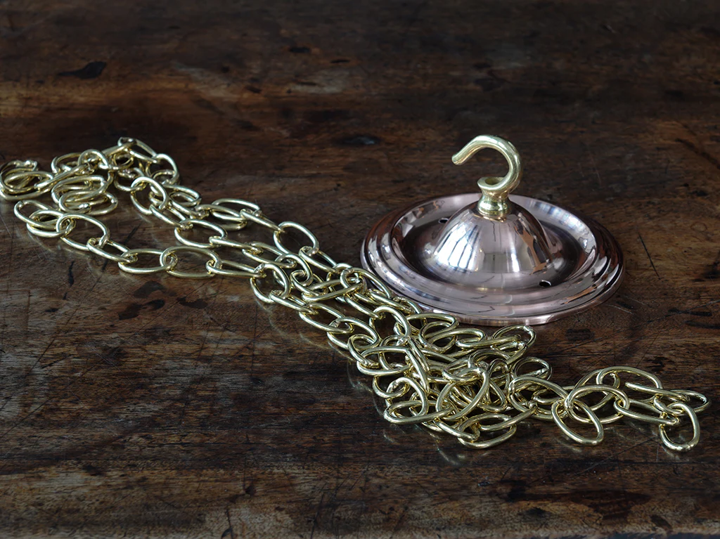 The Capel Bach Opaline Glass Pendant in Polished Copper - Image 13