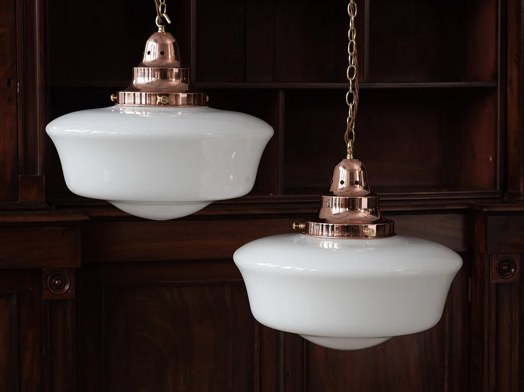 The Capel Bach Opaline Glass Pendant in Polished Copper - Image 6