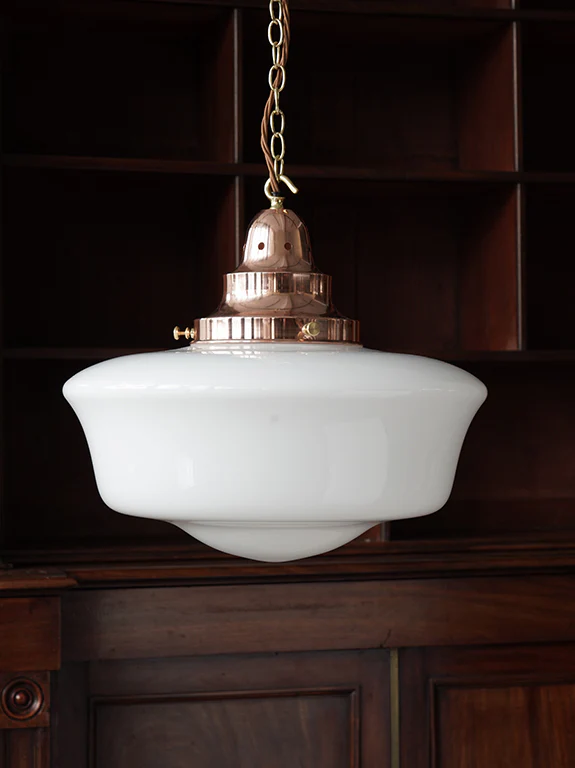 The Capel Bach Opaline Glass Pendant in Polished Copper - Image 7